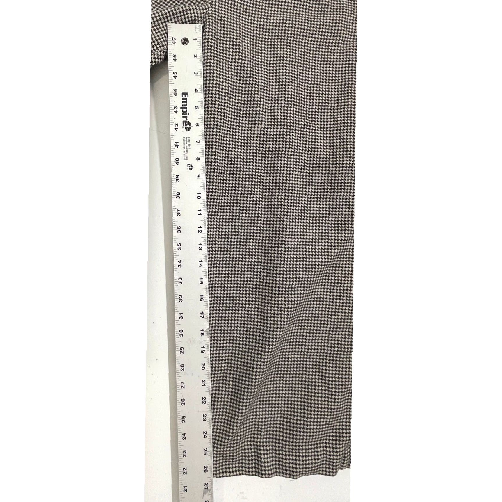 Eddie Bauer VINTAGE Eddie Bauer Wide Leg Trousers Pants Plus 18 Wool Blend Houndstooth Black Beige Tan Pattern Womens Size 24" / US 00 / IT 34 - 6 Thumbnail