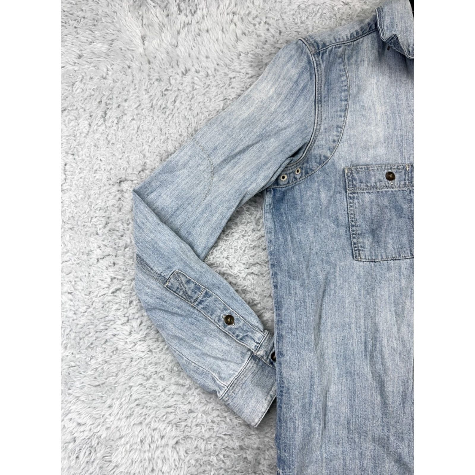 Madewell Madewell Women's Denim Shirt XS Blue Acid Wash Long Sleeve Casual Classic 100% Cotton Size XS / US 0-2 / IT 36-38 - 3 Thumbnail