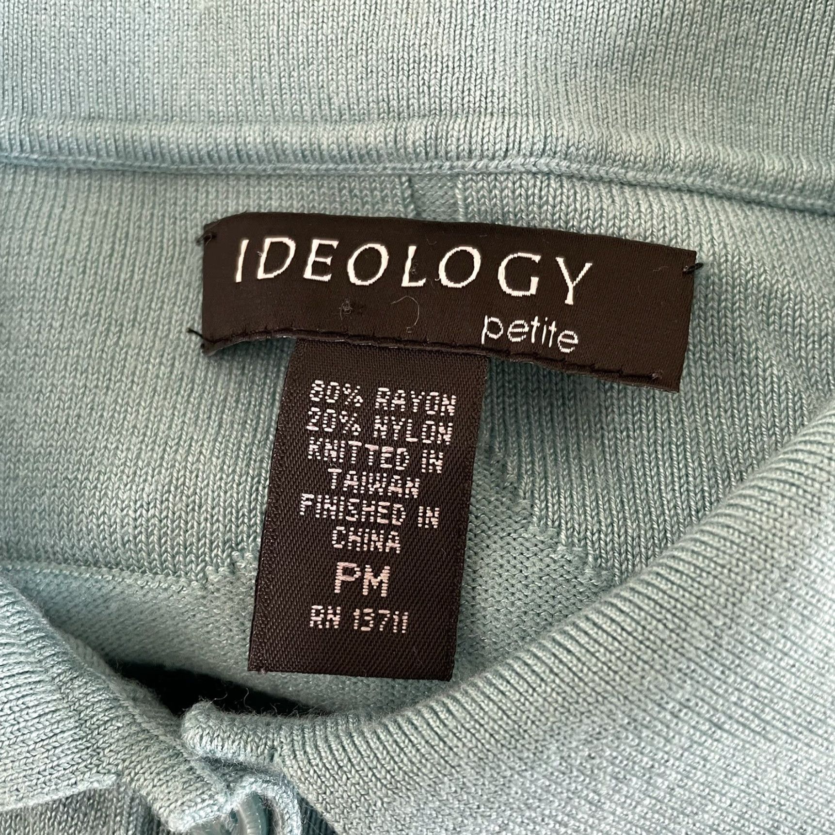 Vintage Y2K Vintage Top M Medium Petite Blue Button Collared Blouse Ideology Office Shirt Womens Size M / US 6-8 / IT 42-44 - 7 Thumbnail