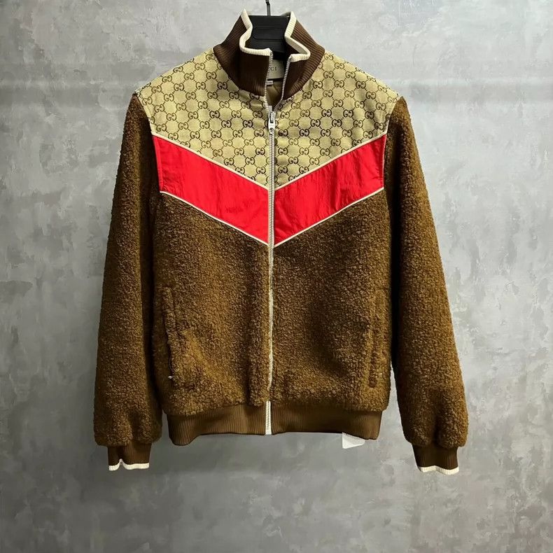Gucci Brown Paneled Zip Jacket - dmc