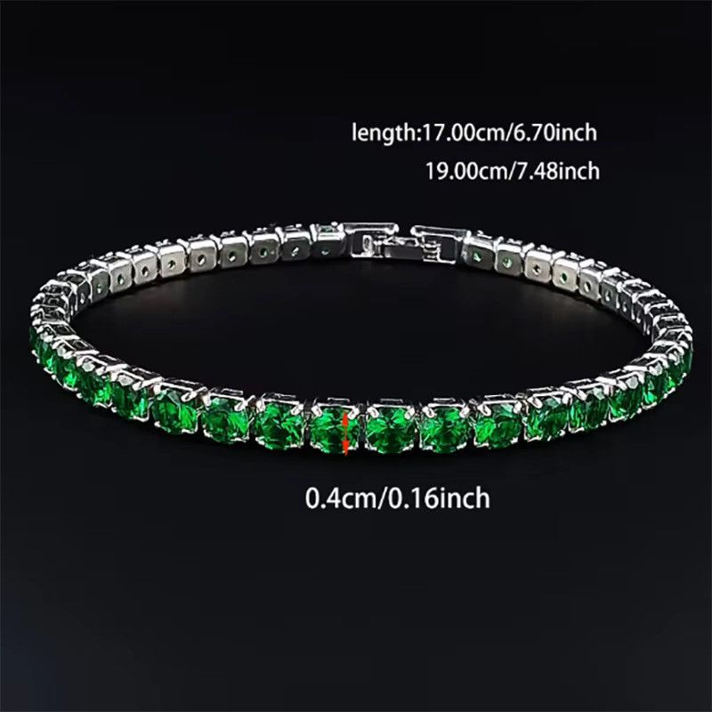 Vintage Green Zirconia Stone Bracelet Size ONE SIZE - 5 Thumbnail