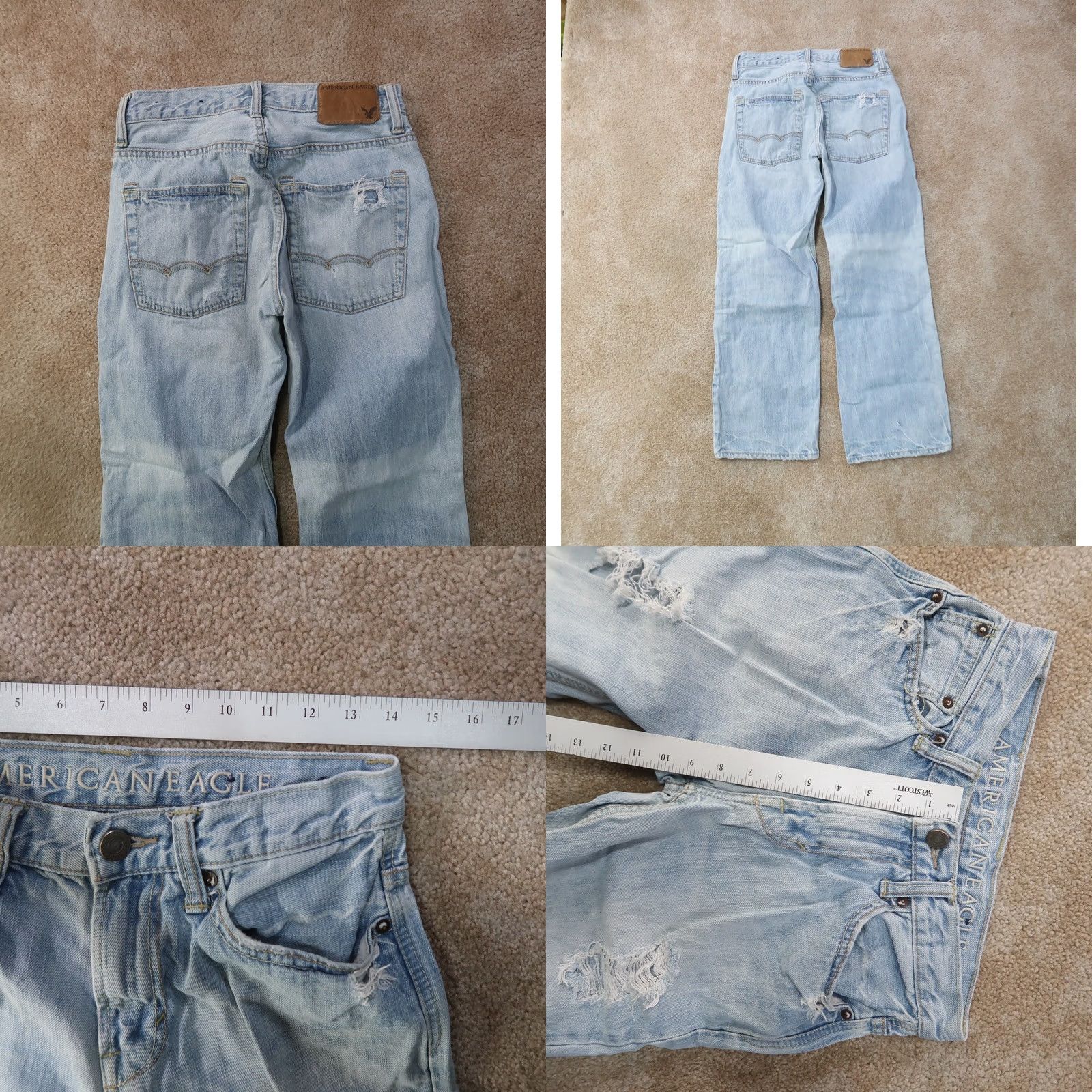 American Eagle Outfitters American Eagle Outfitters Jeans Men’s 26x28 Blue Denim Straight 5-Pocket Distressed Relaxed Low Rise Denim)$ Size US 26 / EU 42 - 8 Thumbnail