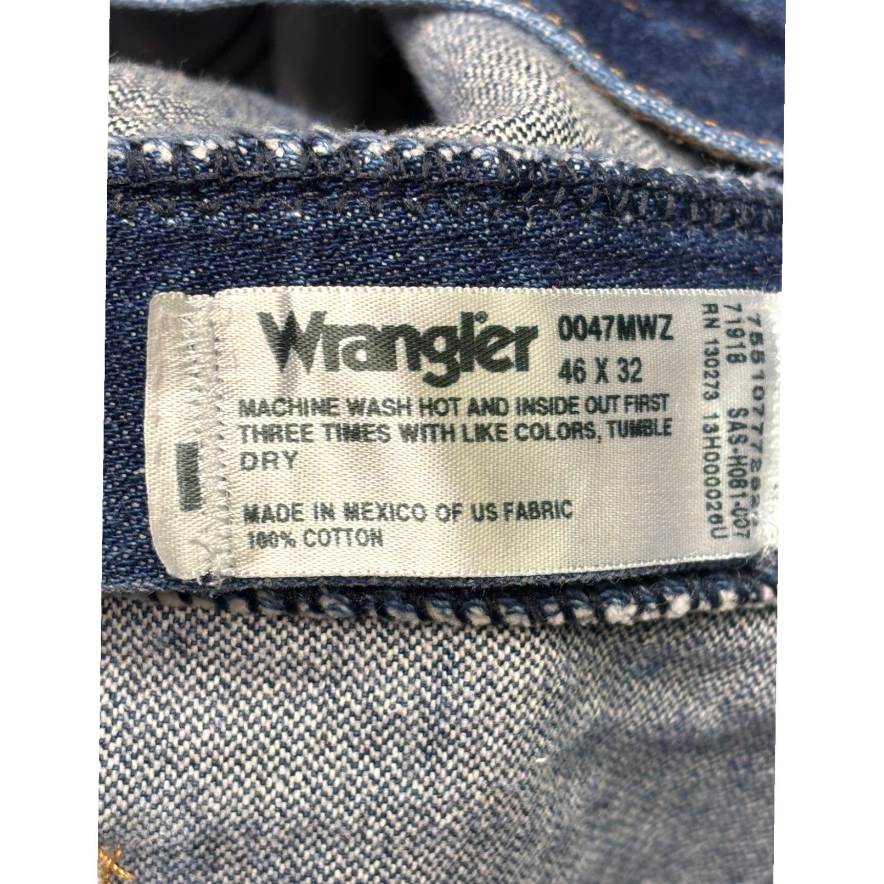 Wrangler Wrangler Jeans 0047MWZ Dark Wash Denim Regular Fit 44x31 Men Bootcut 5-Pocket Cowboy Cut Brown Blue Regular Mens Jeans Size US 44 / EU 60 - 6 Thumbnail
