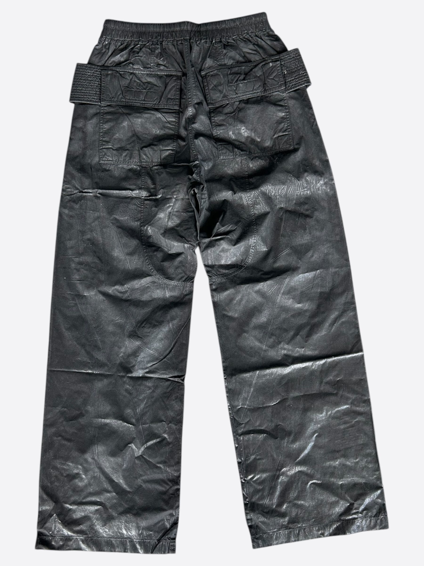 Rick Owens Rick Owens Coated Black Creatch Wide Cargo Pants Size US 34 / EU 50 - 2 Thumbnail