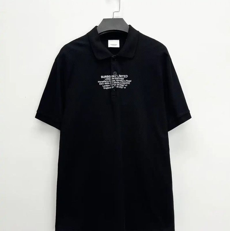 Burberry Burberry Black Embroidered Cotton Polo Shirt Size US S / EU 44-46 / 1 - 1 Thumbnail