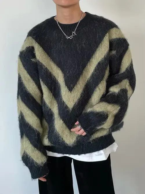 Japanese Brand Mayuzumi x Mayu Luxury Knitted Striped Sweater Size US XXL / EU 58 / 5 - 3 Thumbnail