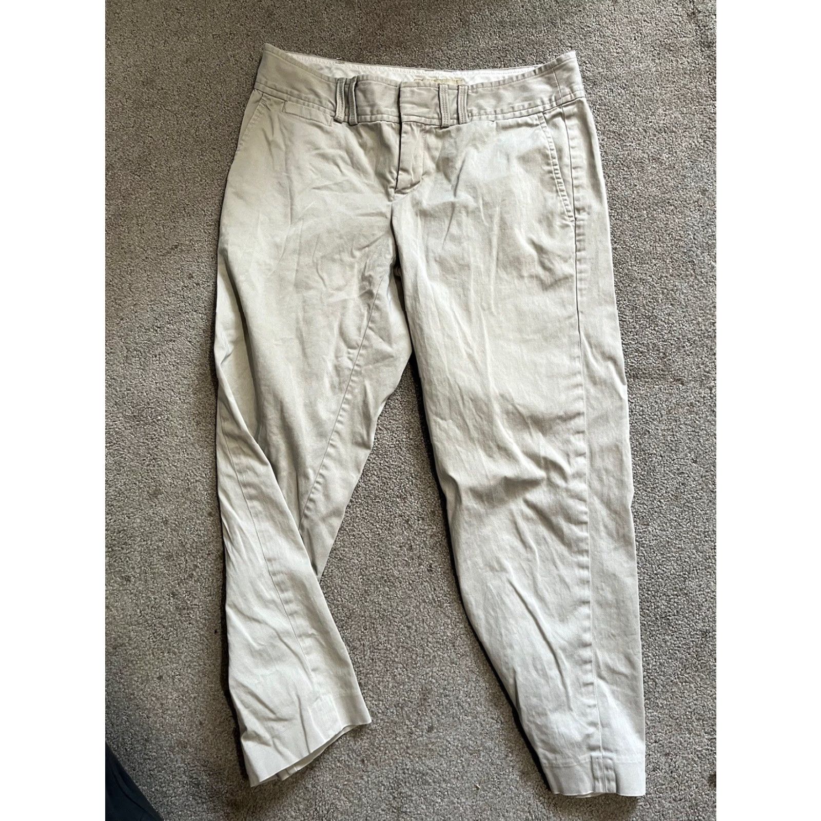 Banana Republic Banana Republic Martin-Fit Capri Pants Beige 2 Capri Cotton Blend Stretch Women XS-Adult? No, keep Simple Size 26" / US 2 / IT 38 - 2 Thumbnail