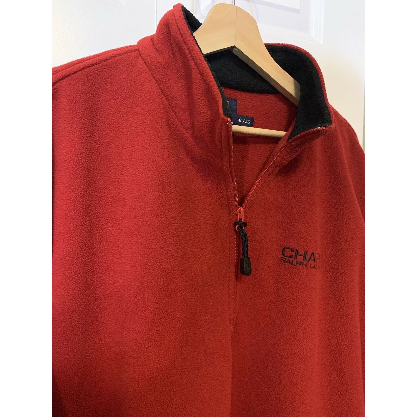 Chaps Vtg Chaps Ralph Lauren Fleece 1/2 Zip Red Gray Black Sweater Size US XL / EU 56 / 4 - 8 Thumbnail