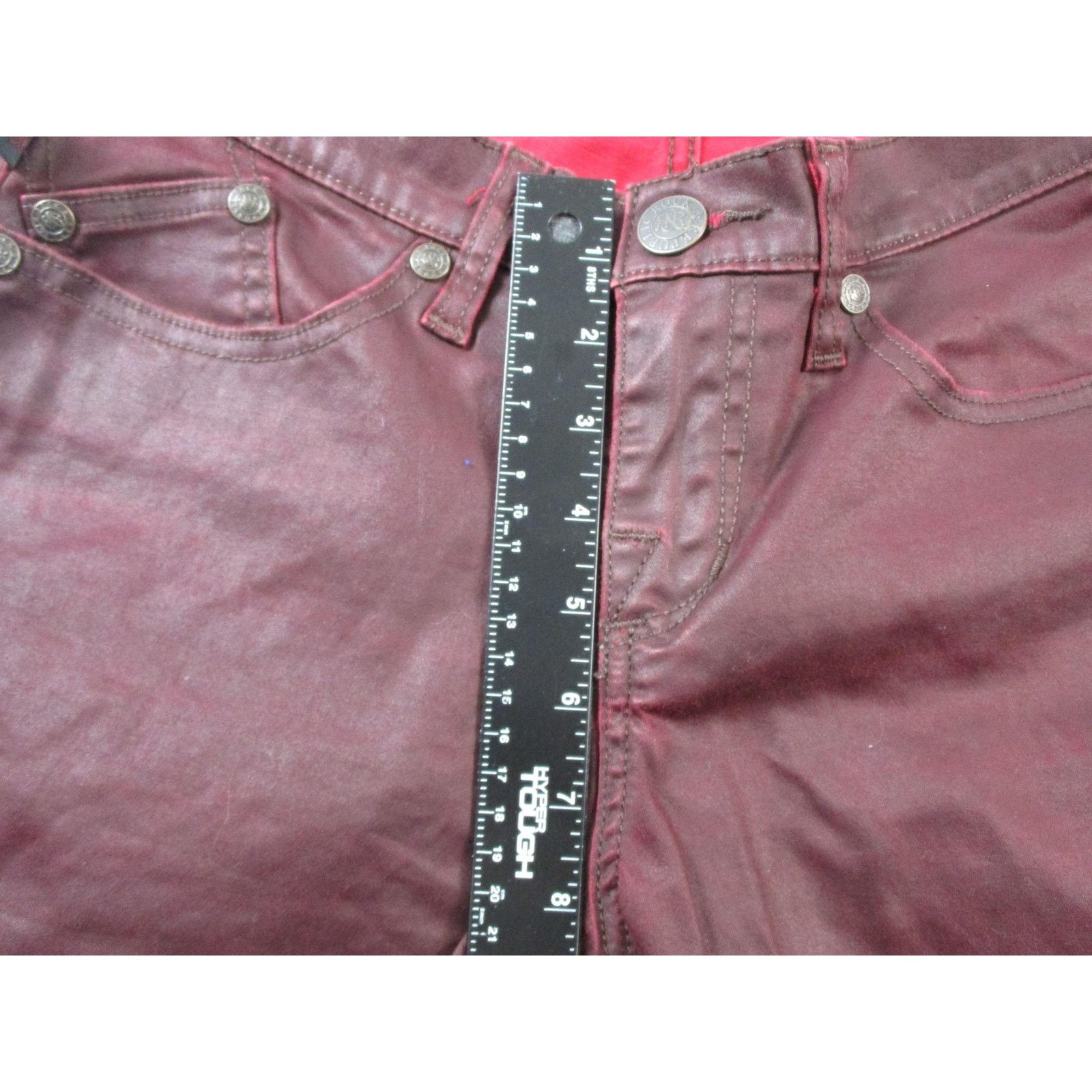 Rock & Republic Rock & Republic Jeans Womens 31 Dark Red Skinny Slim Coated Size 31" - 13 Thumbnail