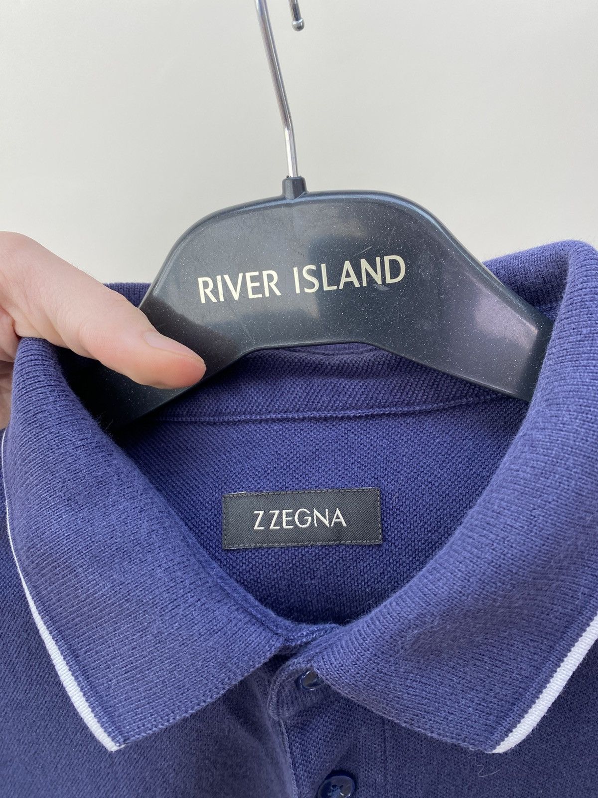 Z Zegna Vintage Z Zegna Navy Embroidered Logo Polo Shirt Size US L / EU 52-54 / 3 - 6 Thumbnail