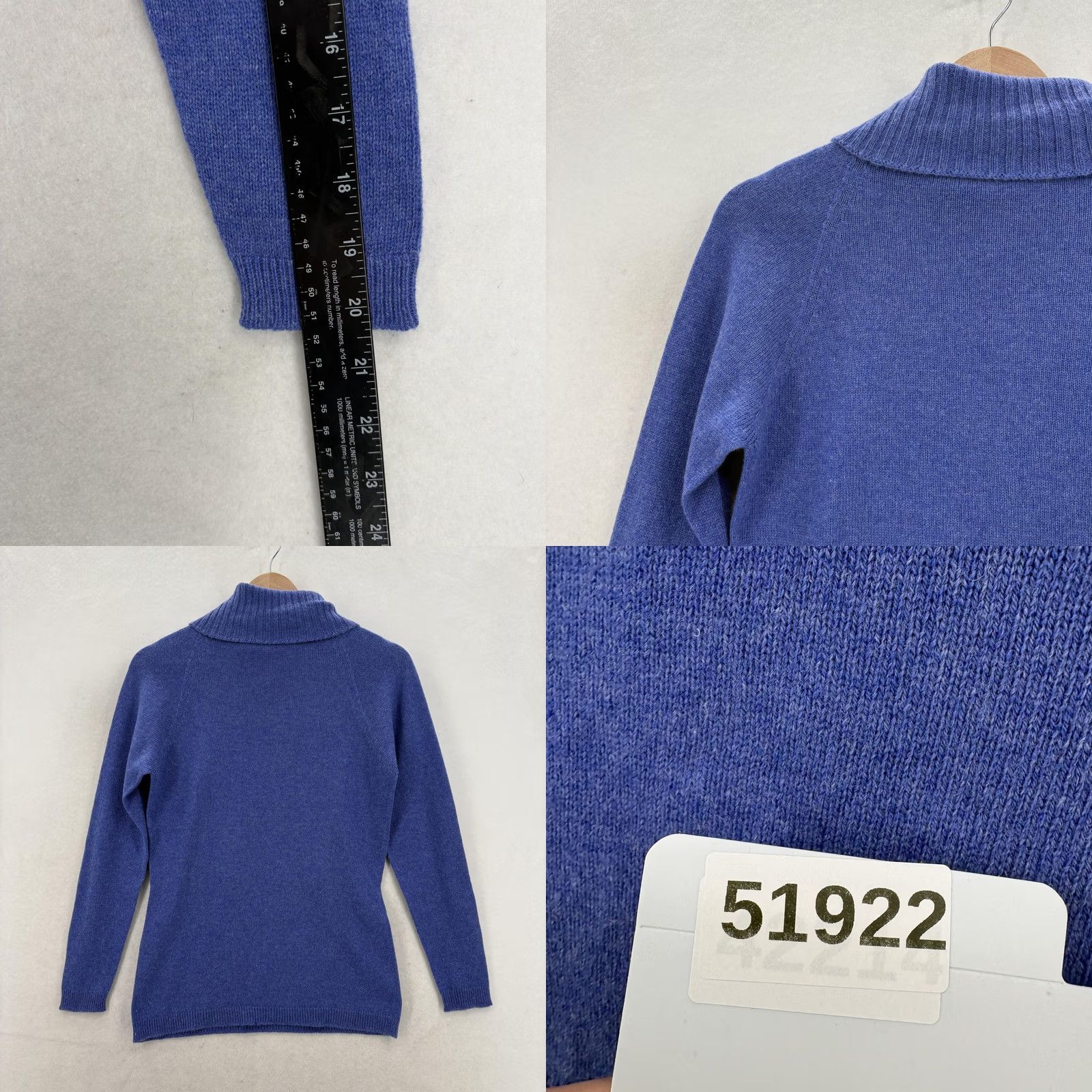 Vintage IL Forte Del Cashmere Sweater Womens Small Blue 100% Cashmere Turtleneck Knit Pullover Raglan Sleeve Size S / US 4 / IT 40 - 8 Thumbnail