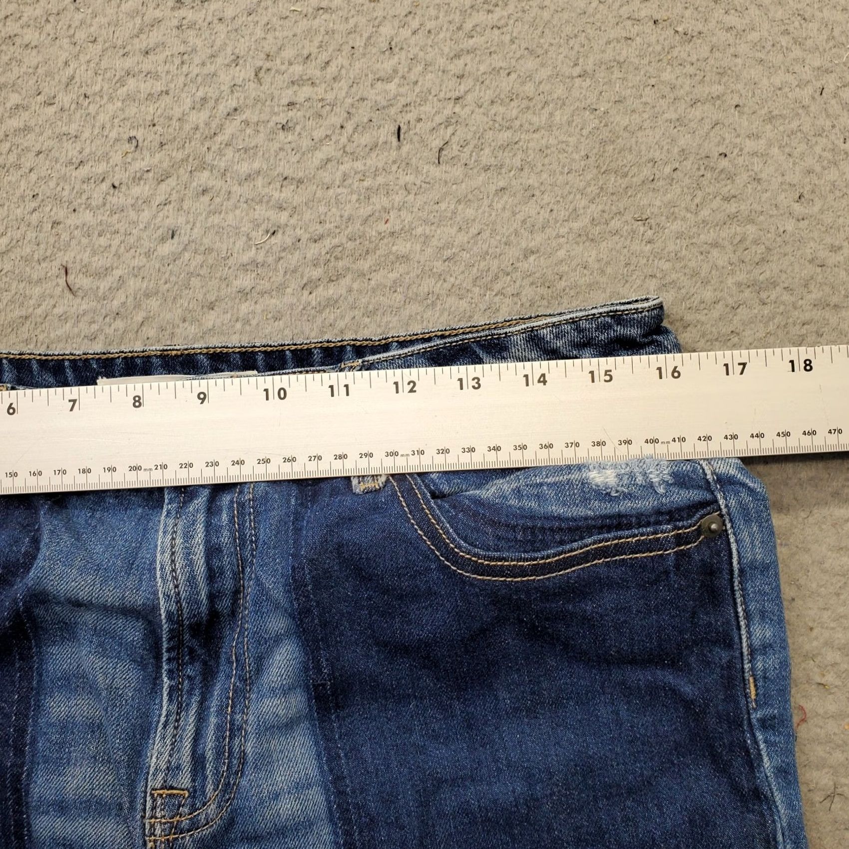 Vintage Hidden Jeans Womens 30 Blue Denim Medium Wash Straight Leg Distressed Raw Hem Mens Womens Girls Size 30" / US 8 / IT 44 - 6 Thumbnail