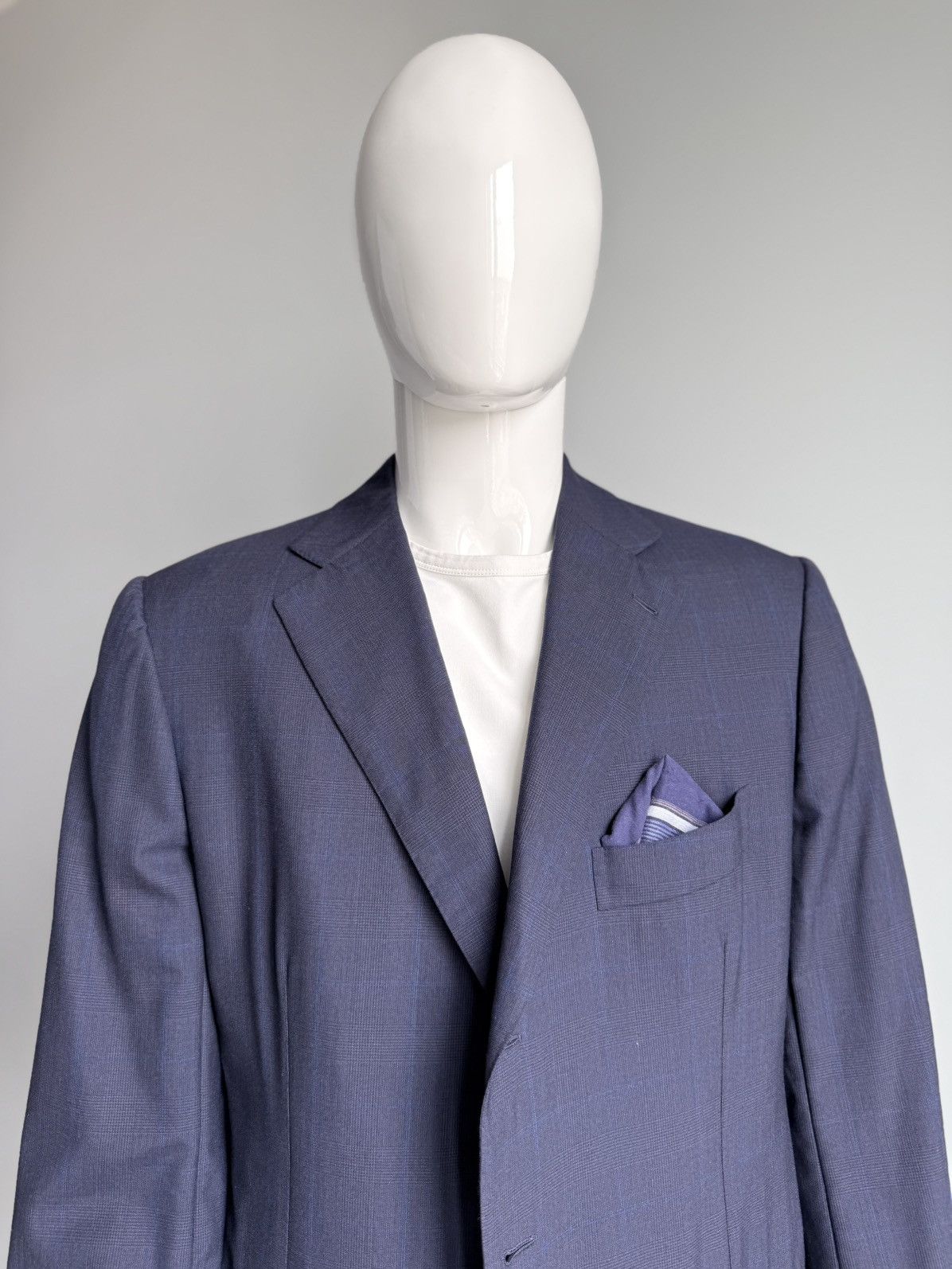Cesare Attolini Cesare Attolini 3-Button Navy Suit Wool Mohair IT 56 Drop 7R Size 46R - 6 Thumbnail