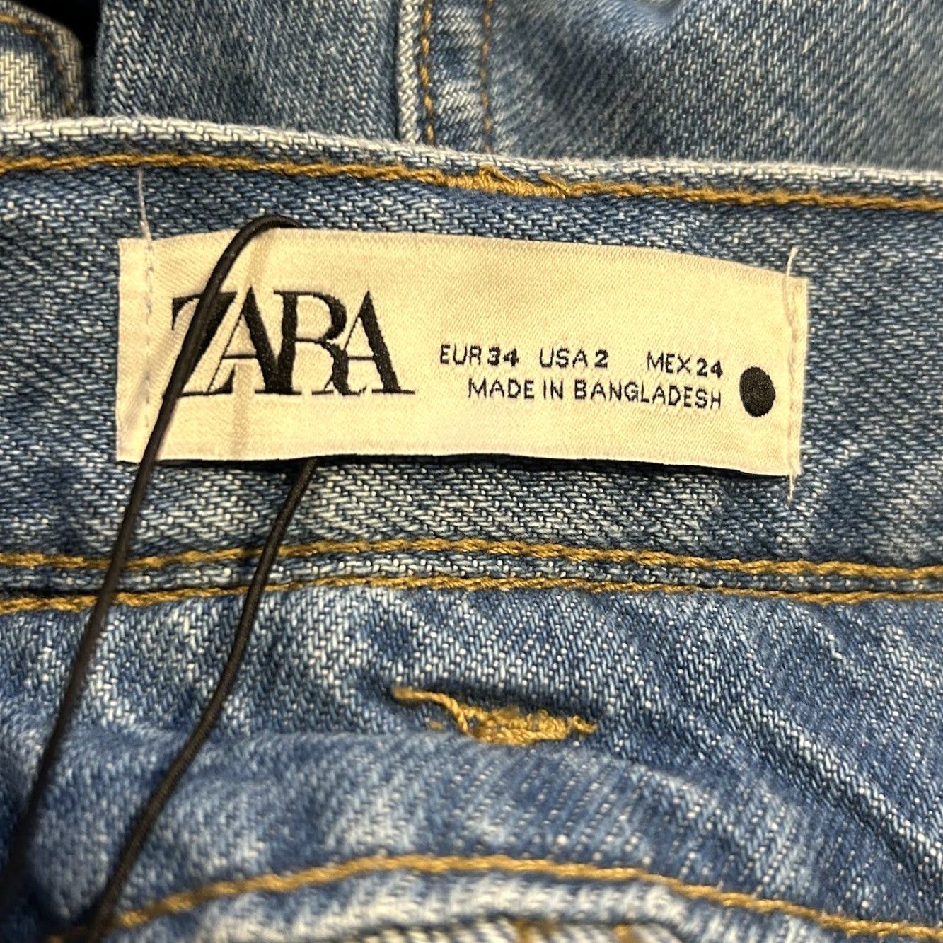 Zara ZARA Women’s Contrast High Waist Tapered Jeans Blue Size 2 NWT Size 26" / US 2 / IT 38 - 5 Thumbnail