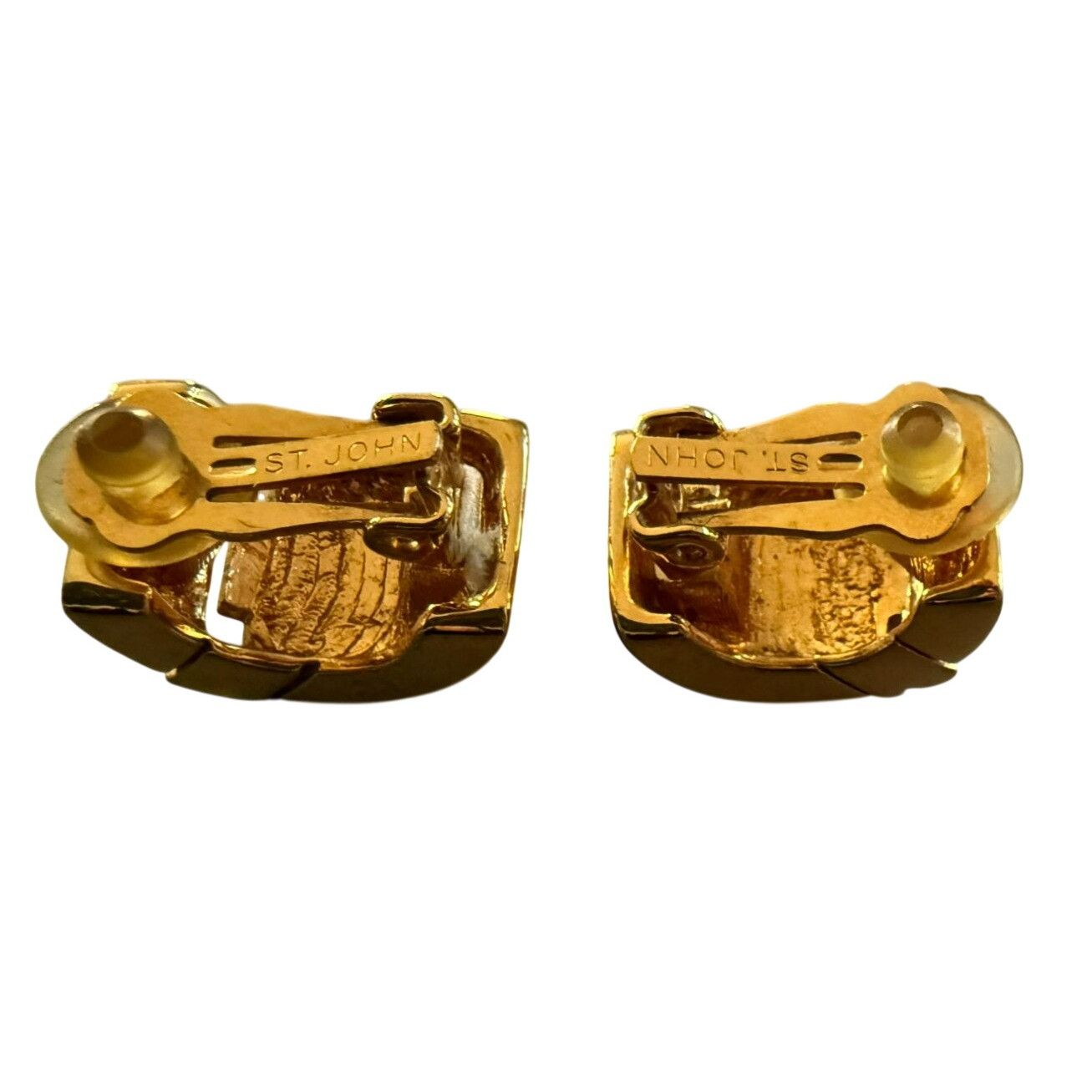 St. John Vintage St. John Goldtone Clip-On Earrings With Signature SJ Size ONE SIZE - 4 Thumbnail