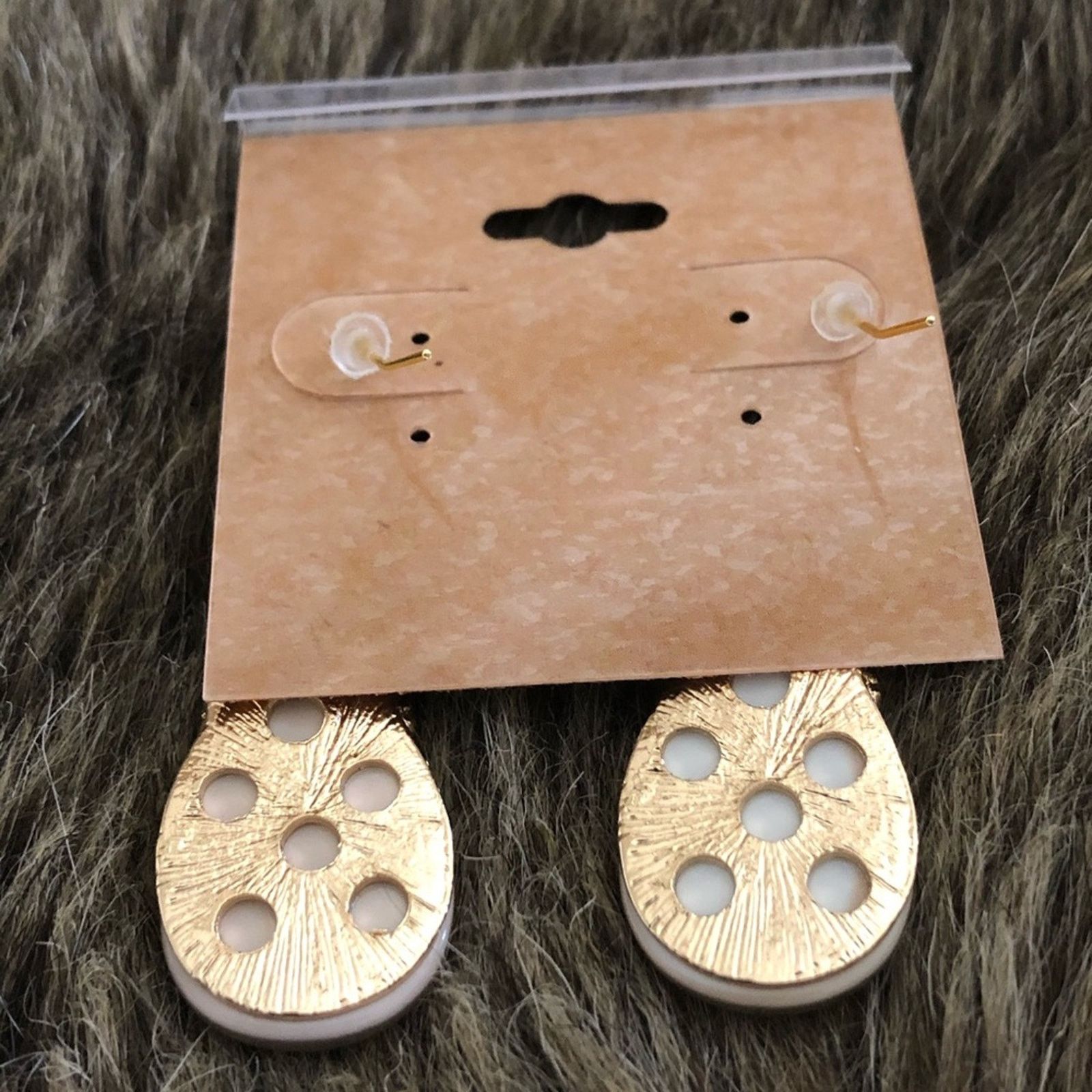 Jewelry Repurposed moon glow stone gold tone drop earrings Size ONE SIZE - 4 Thumbnail