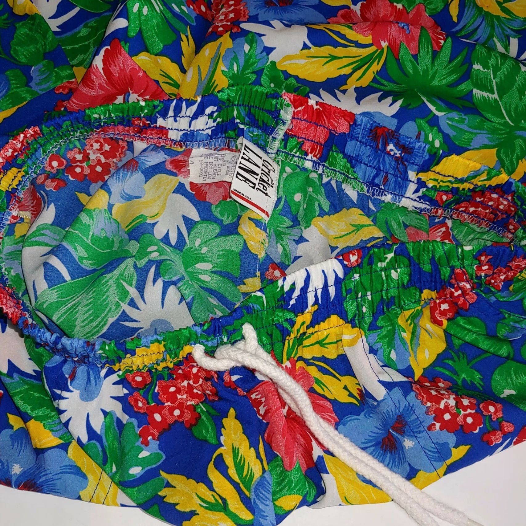 Vintage VINTAGE Lane Cricket Lane Shorts Women 14 Blue Floral Hibiscus Elastic Tropical Retro Casual Beach Fun Womens Size 36" / US 14 / IT 50 - 7 Thumbnail