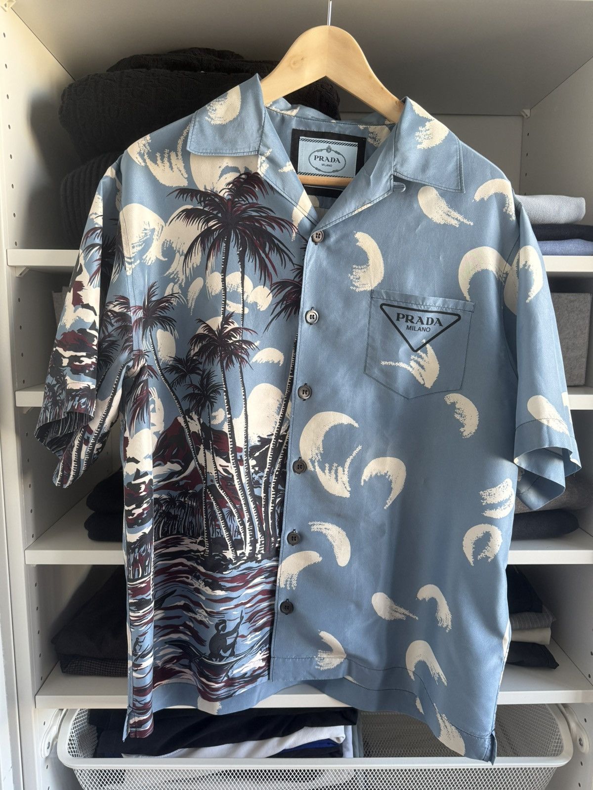 Prada AW19 Double Match Workwear Shirt