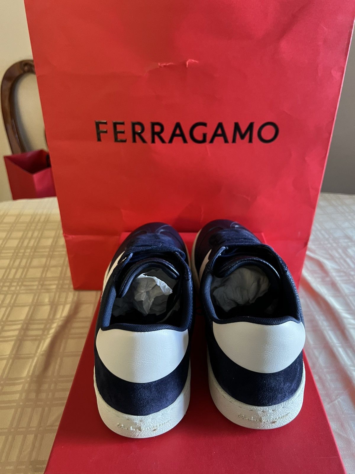 Salvatore Ferragamo Ferragamo Low top sneaker with signature Achille Blue Size US 7.5 / EU 40-41 - 9 Thumbnail