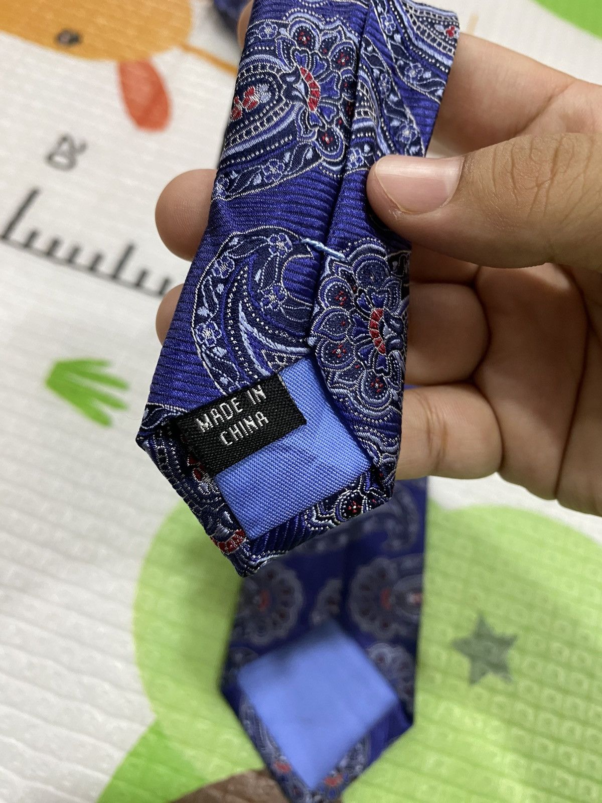 Japanese Brand Alara Paisley Pattern Wide Necktie Blue Purple Vintage Size ONE SIZE - 6 Thumbnail