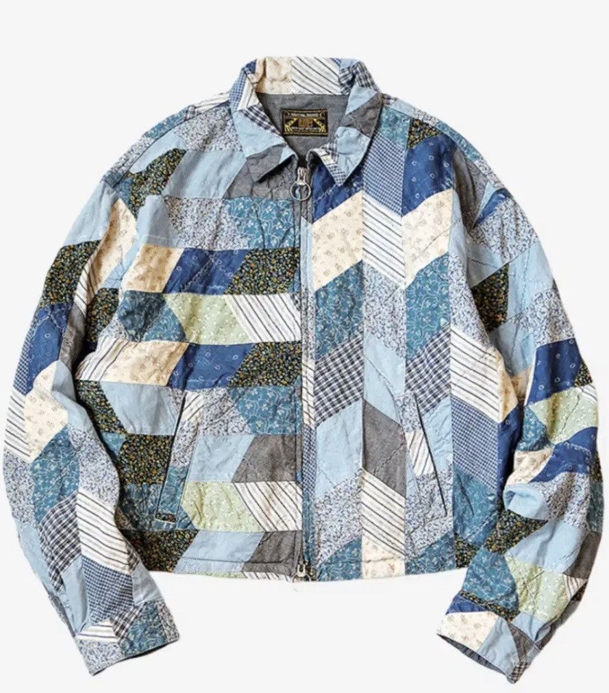 Kapital Kapital Yabane Cropped Quilted Patchwork Cotton Linen Jacket Size US L / EU 52-54 / 3 - 7 Thumbnail