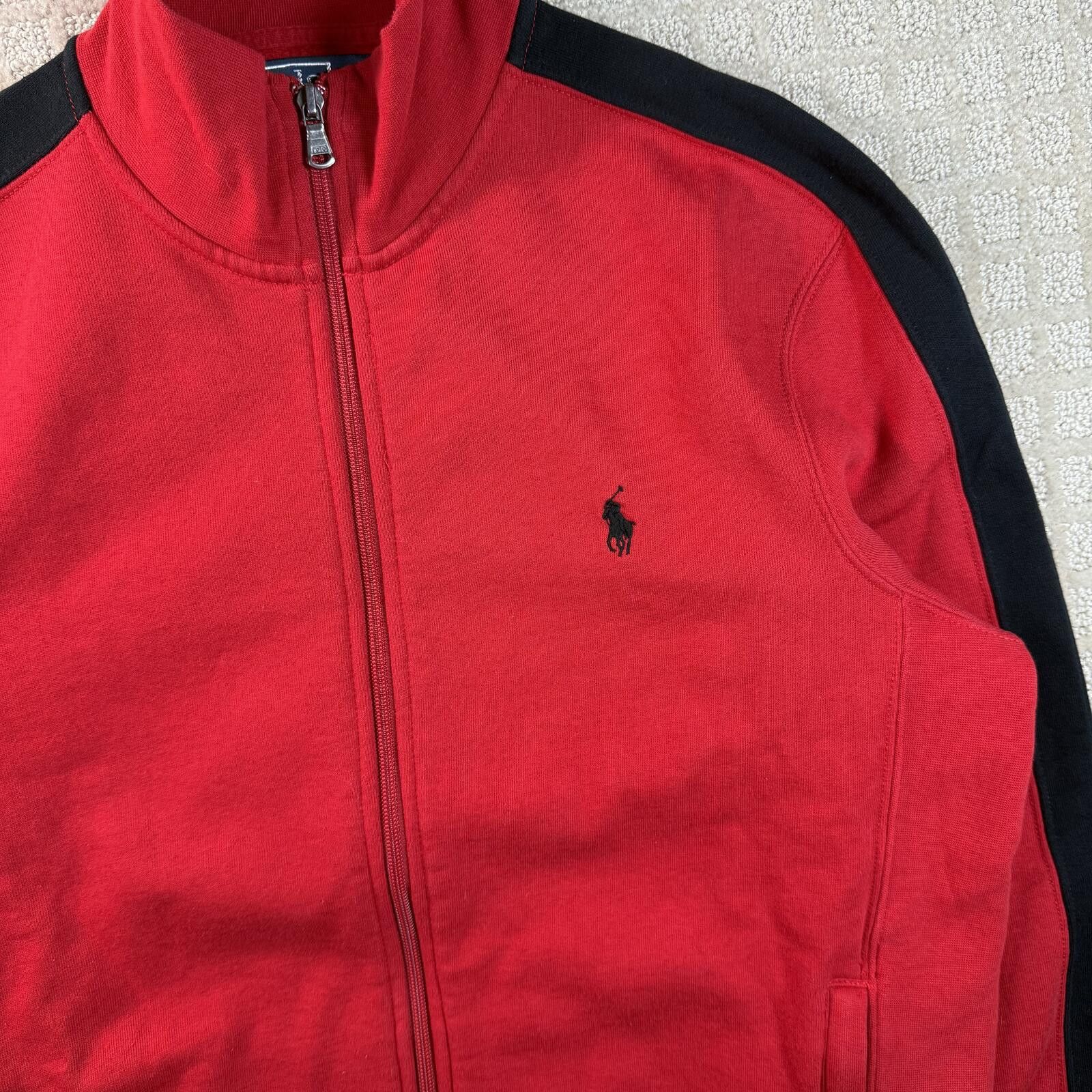 Polo Ralph Lauren Vintage Polo Ralph Lauren Track Jacket Red Black Medium Size US M / EU 48-50 / 2 - 2 Thumbnail