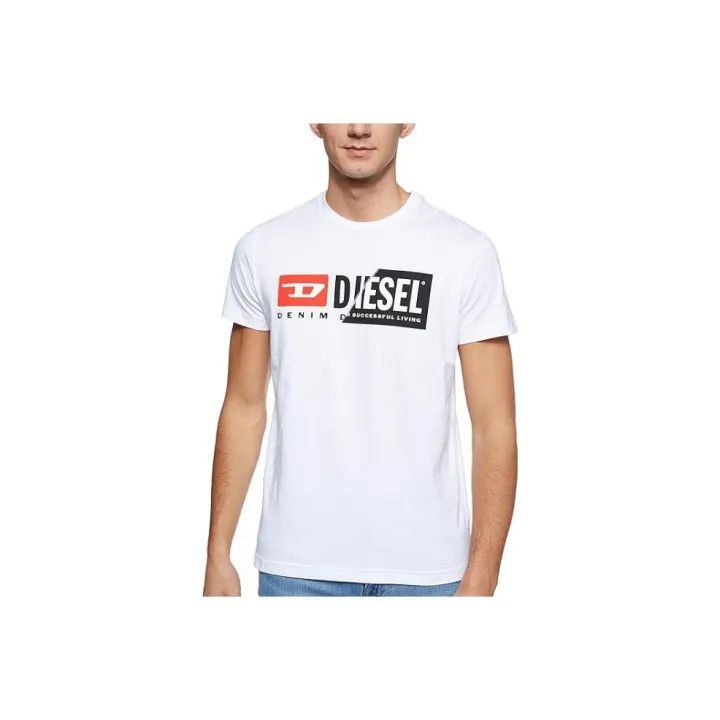 Diesel Diesel Men's Logo Print White T-Shirt 0079 Size US L / EU 52-54 / 3 - 1 Thumbnail