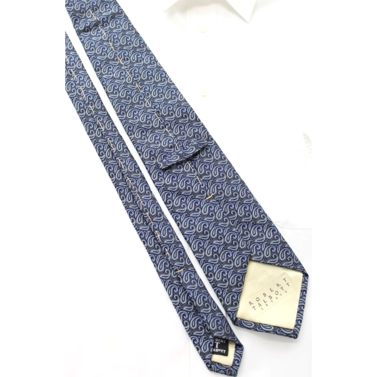 Robert Talbott Robert Talbott Estate Necktie Men's Blue Paisley Tie 58" x 4" Designer Designer Tie Mens Blue Paisley 58" 4" Silk Vintage No Size ONE SIZE - 7 Thumbnail