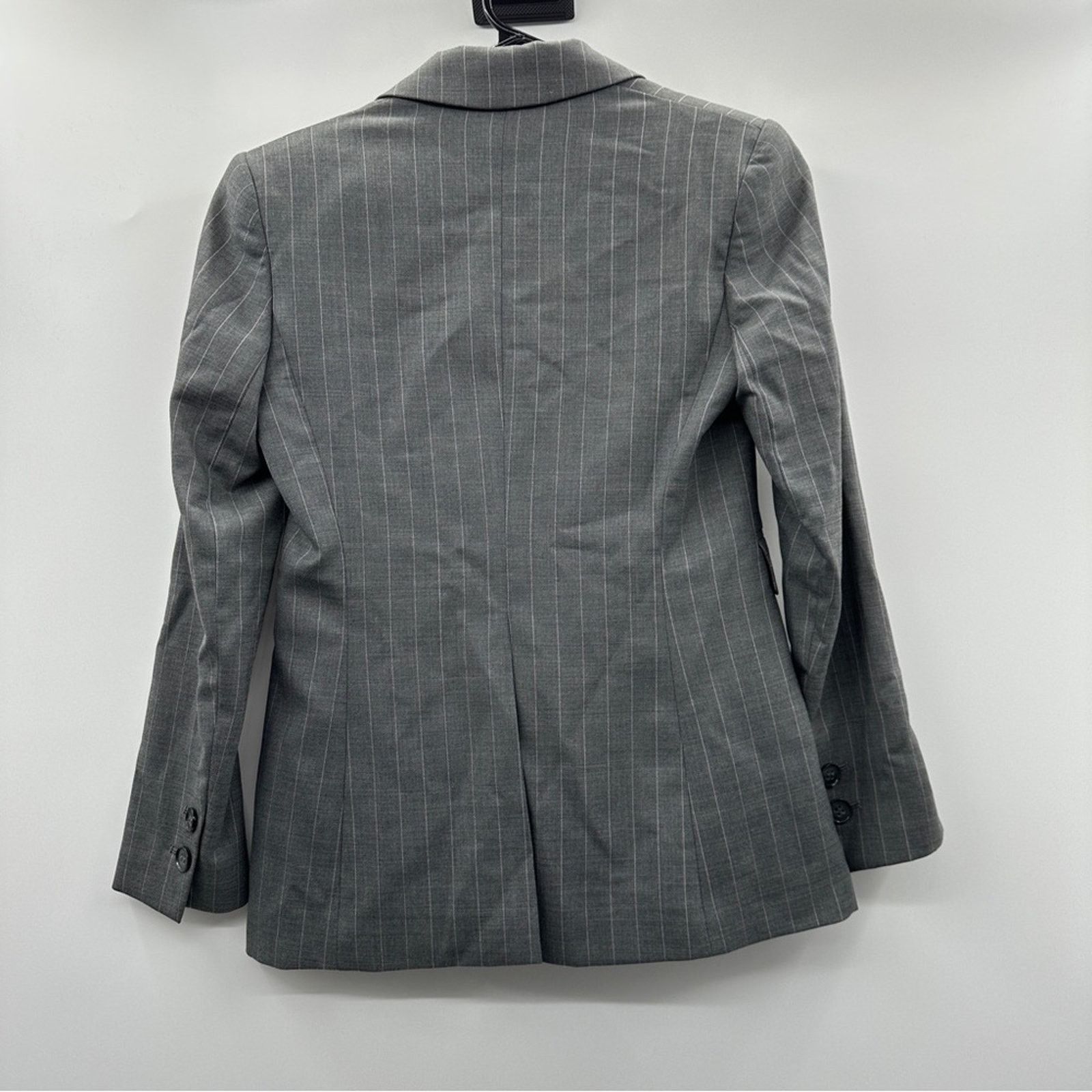 Theory Theory Gray & White Virgin Wool Pinstripe Blazer Sz 0 Size XS / US 0-2 / IT 36-38 - 4 Thumbnail