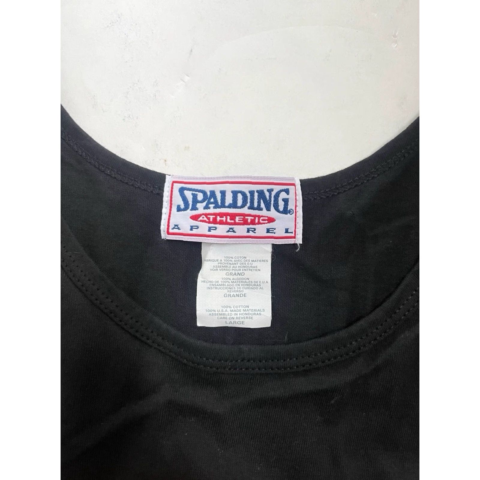 Spalding VINTAGE Spalding NBA Tank Shirt Mens L Black 90s Deadstock NWT Tank Top 100% Cotton Sleeveless Activewear Black 90s Mens Size US L / EU 52-54 / 3 - 4 Thumbnail