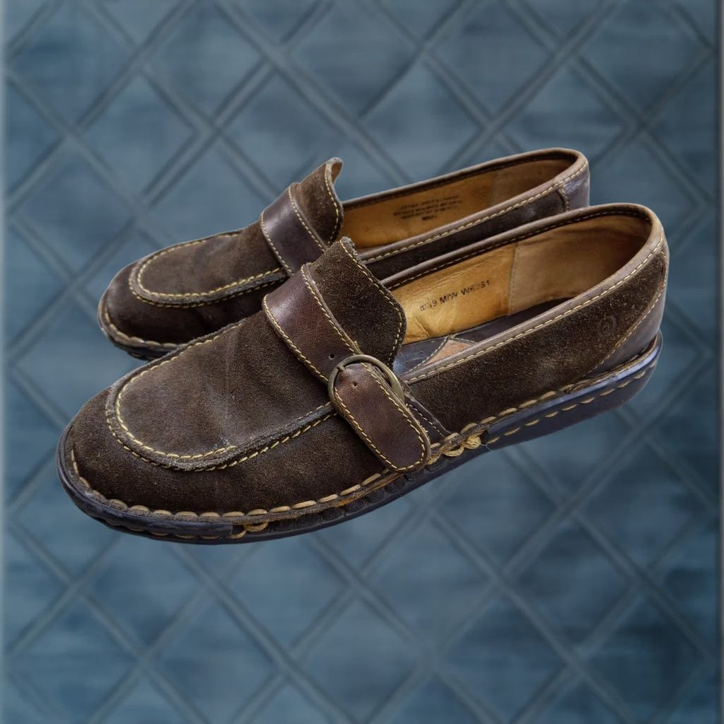 Born Born Womens Loafer Casual Slip On Brown Suede W0261 Buckle 8 M 39 39? Size US 8 / IT 38 - 1 Thumbnail