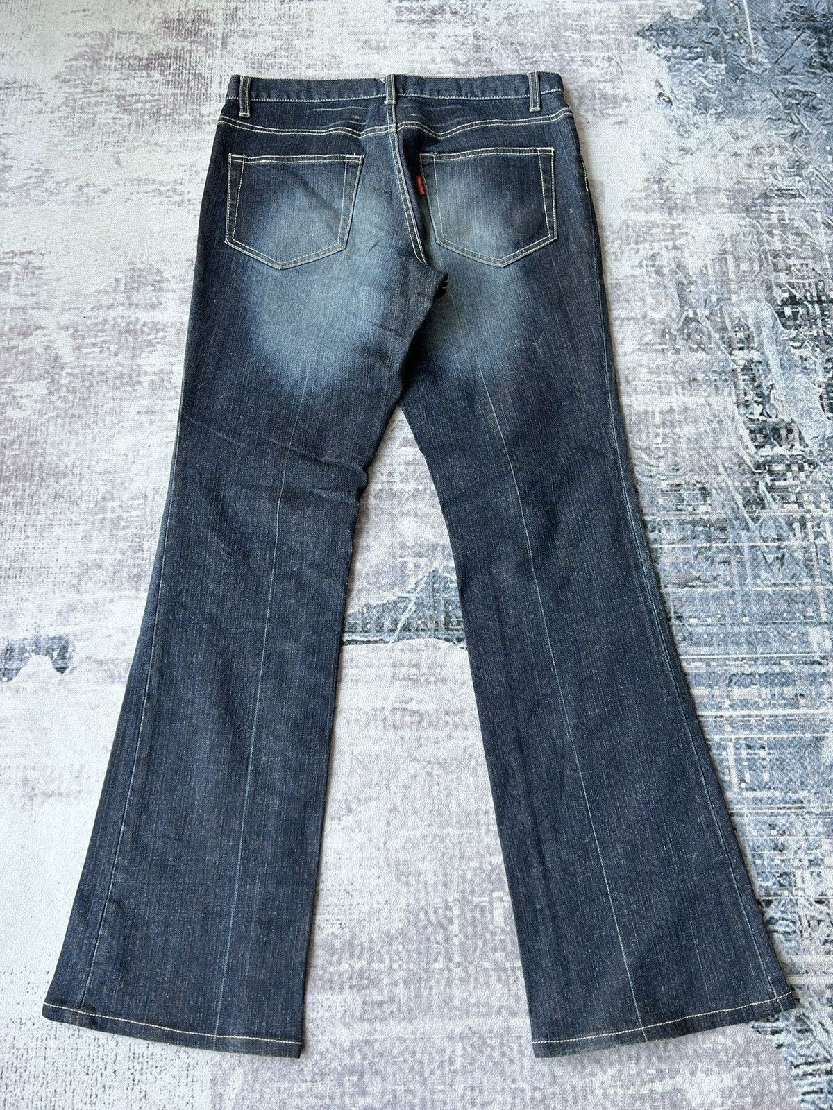 If Six Was Nine Tornado Mart Flared Blue Denim Jeans Size US 31 - 13 Thumbnail