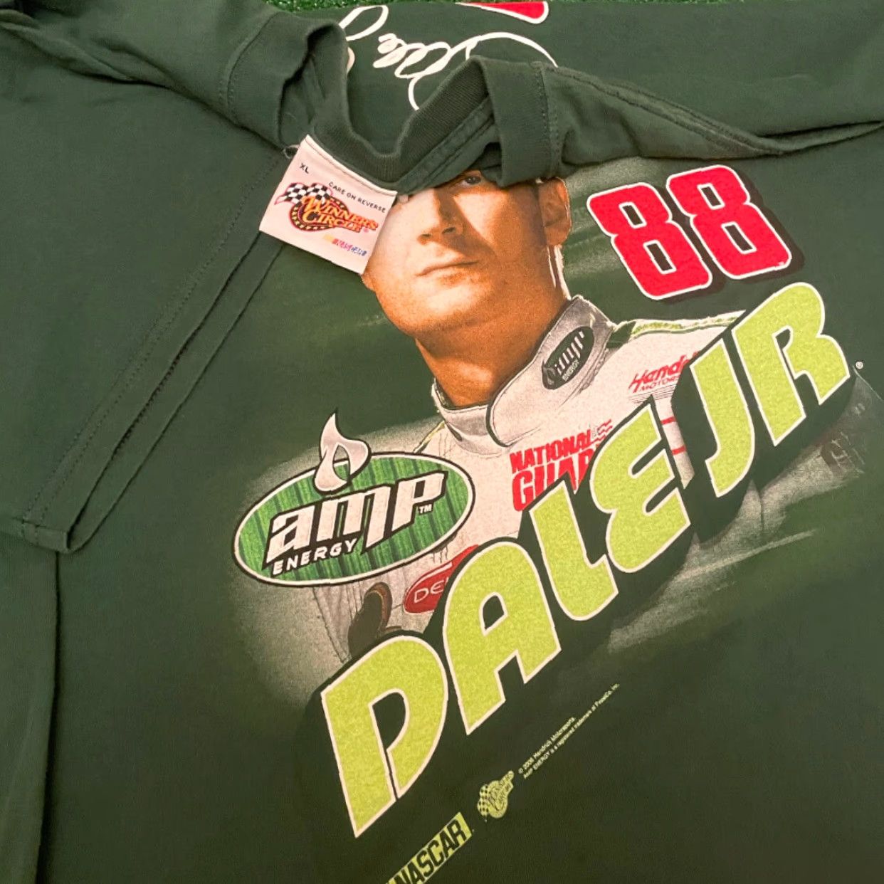 NASCAR VINTAGE Nascar Dale JR Amp Energy 2008 VTG Shirt Mens XL Green Short Sleeve Mens 90s Sports Shirt Size US XL / EU 56 / 4 - 3 Thumbnail