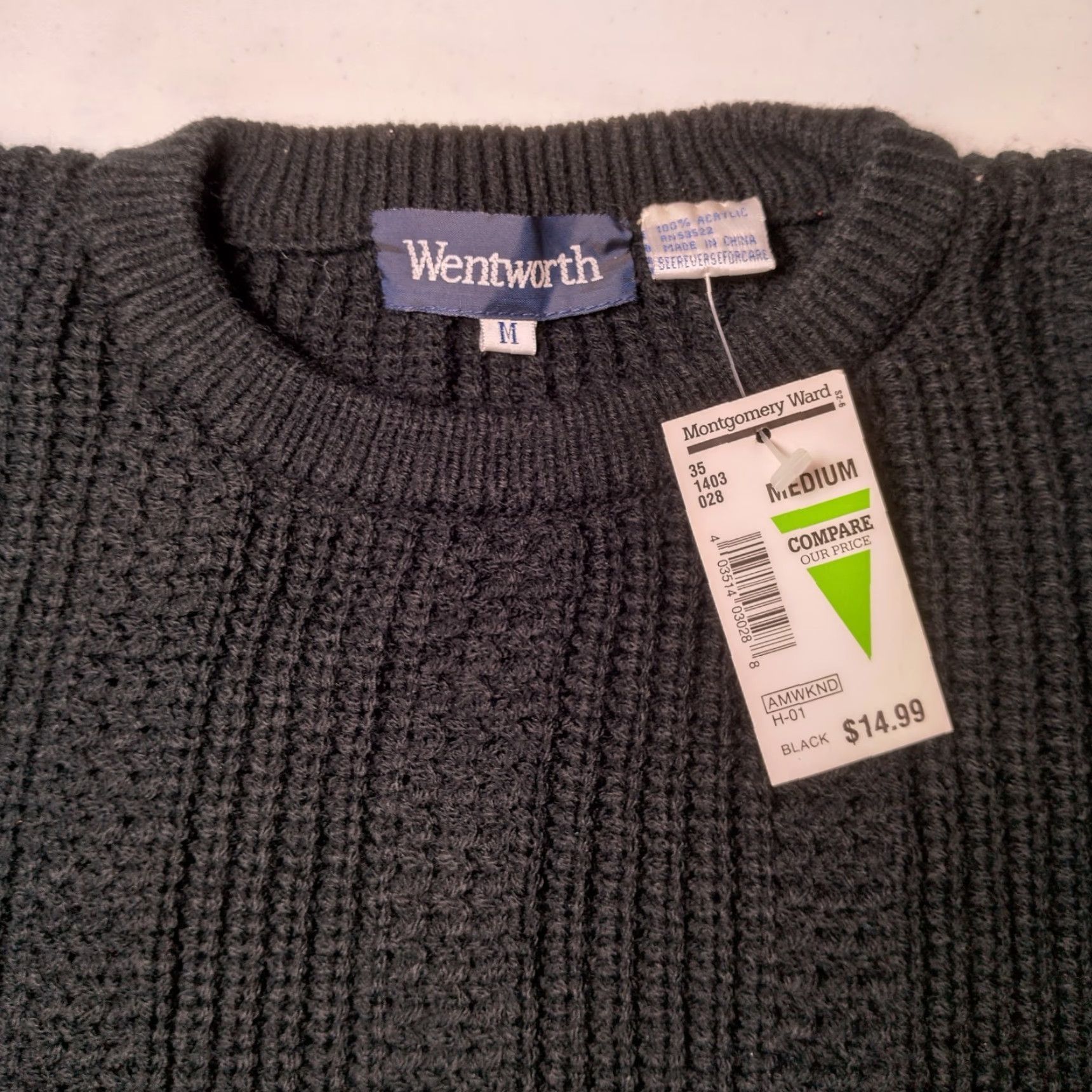 Vintage VINTAGE Wentworth Sweater Men M Black Crew Neck 90s Retro Classic Knit Pullover Size US M / EU 48-50 / 2 - 4 Thumbnail
