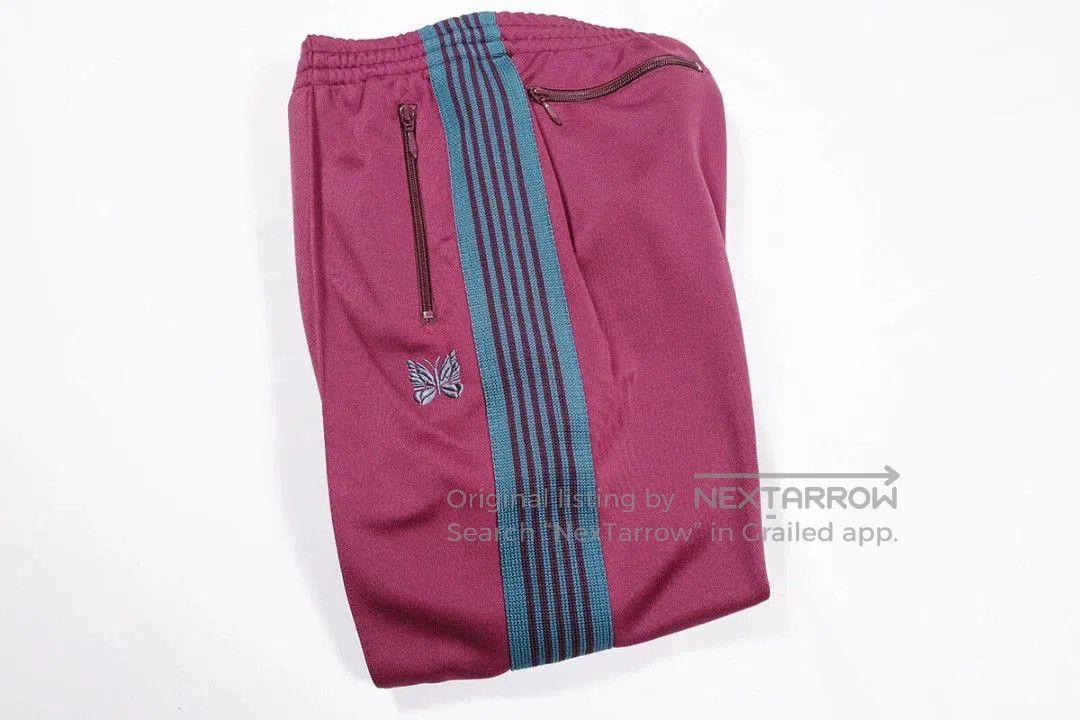 Needles Needles Track Pant in Burgundy with Embroidery. Size US 32 / EU 48 - 2 Thumbnail