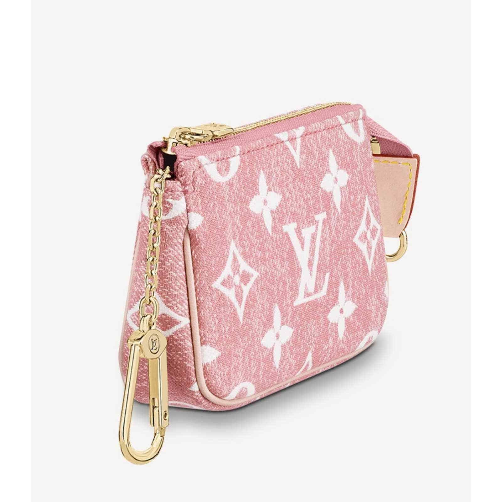 Louis Vuitton Louis Vuitton Denim Rose Pink Monogram Key Coin Purse Size ONE SIZE - 3 Thumbnail