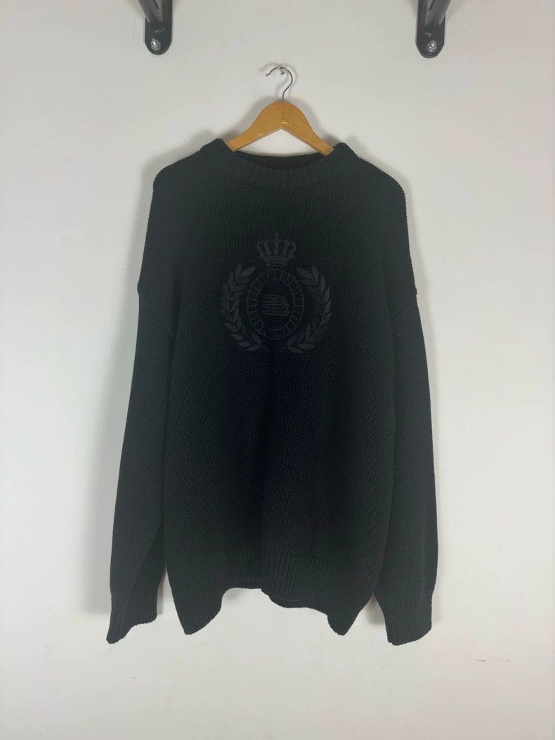 Balenciaga BALENCIAGA Black Knit Round Collar Sweater - dmc Size US M / EU 48-50 / 2 - 1 Thumbnail