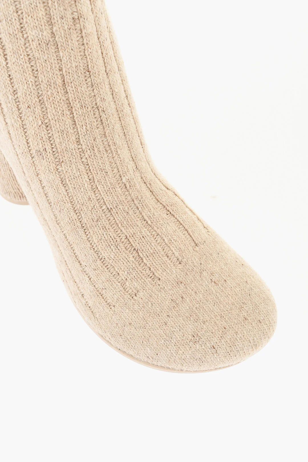 Bottega Veneta og1mm0426 Mixed-Wool Sock Boots in Beige Size US 10 / IT 40 - 4 Thumbnail