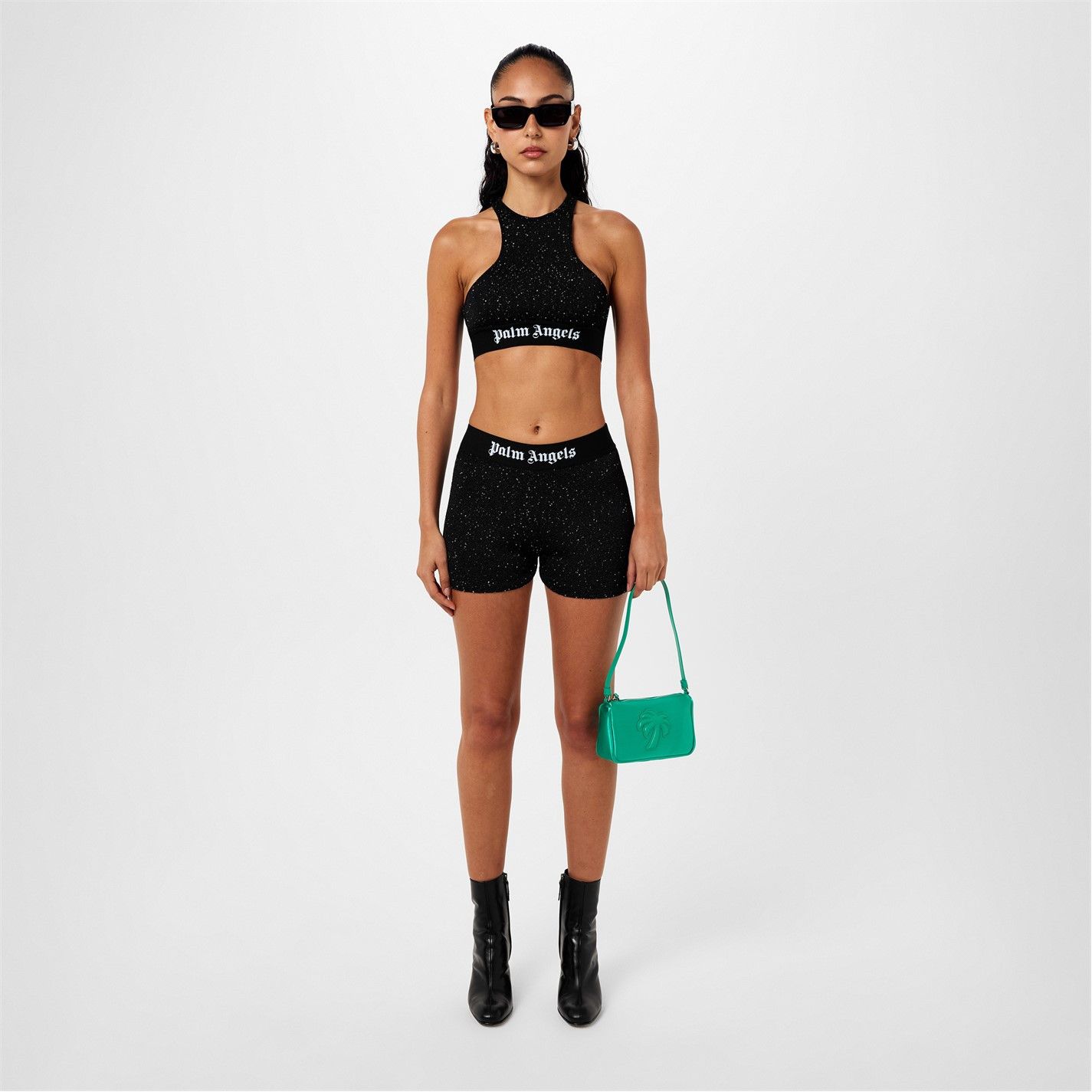Palm Angels o1g2r1mq0325 Soiree Logo Short in Black & White Size 29" - 6 Thumbnail