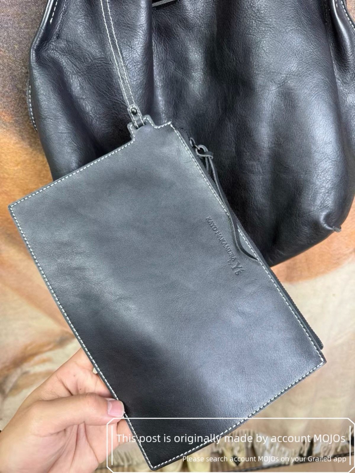Yohji Yamamoto Yohji Yamamoto 2in1 Leather Shoulder Bag mojos63663 Size ONE SIZE - 7 Thumbnail