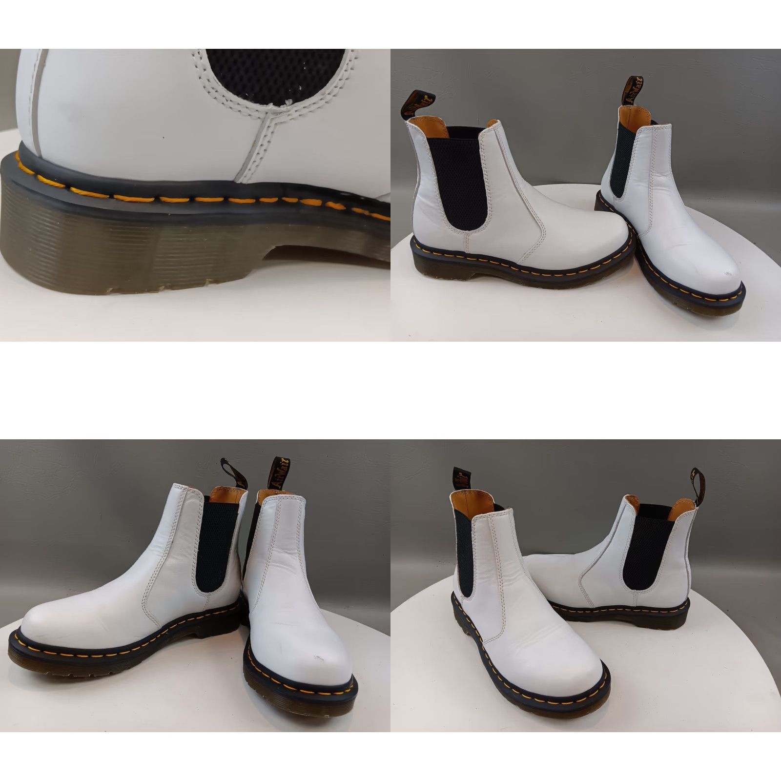 Dr. Martens Dr. Martens 2976 Quad Boots Women's White Platform Leather Chelsea 8 Size US 8 / IT 38 - 11 Thumbnail