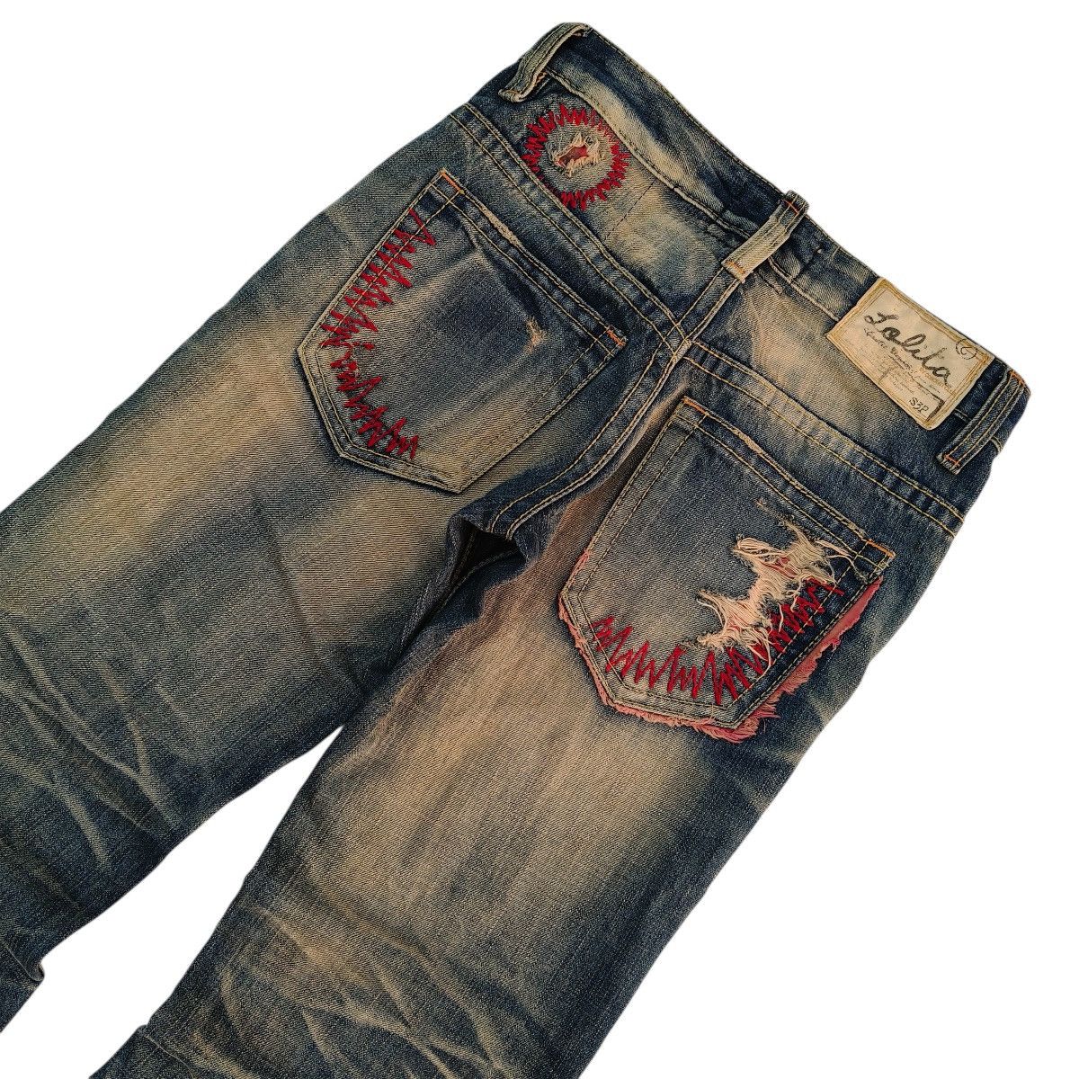 Japanese Brand Vintage Japanese Lolita Jeans Mud Wash Distressed Denim Size US 28 / EU 44 - 5 Thumbnail