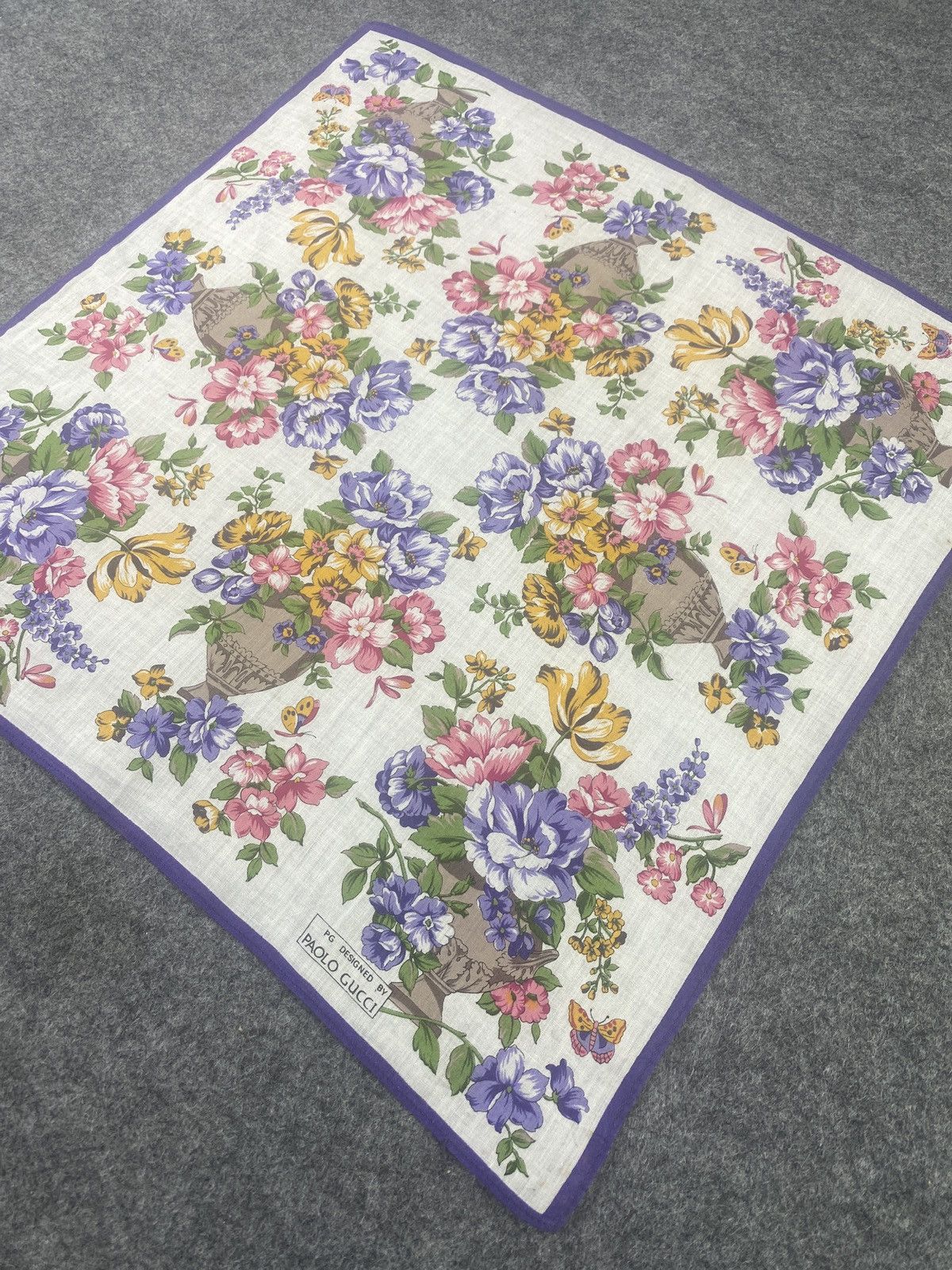 Paolo Gucci × Vintage Paolo Gucci Handkerchief / Bandana / Neckerchief-B082 Size ONE SIZE - 4 Thumbnail