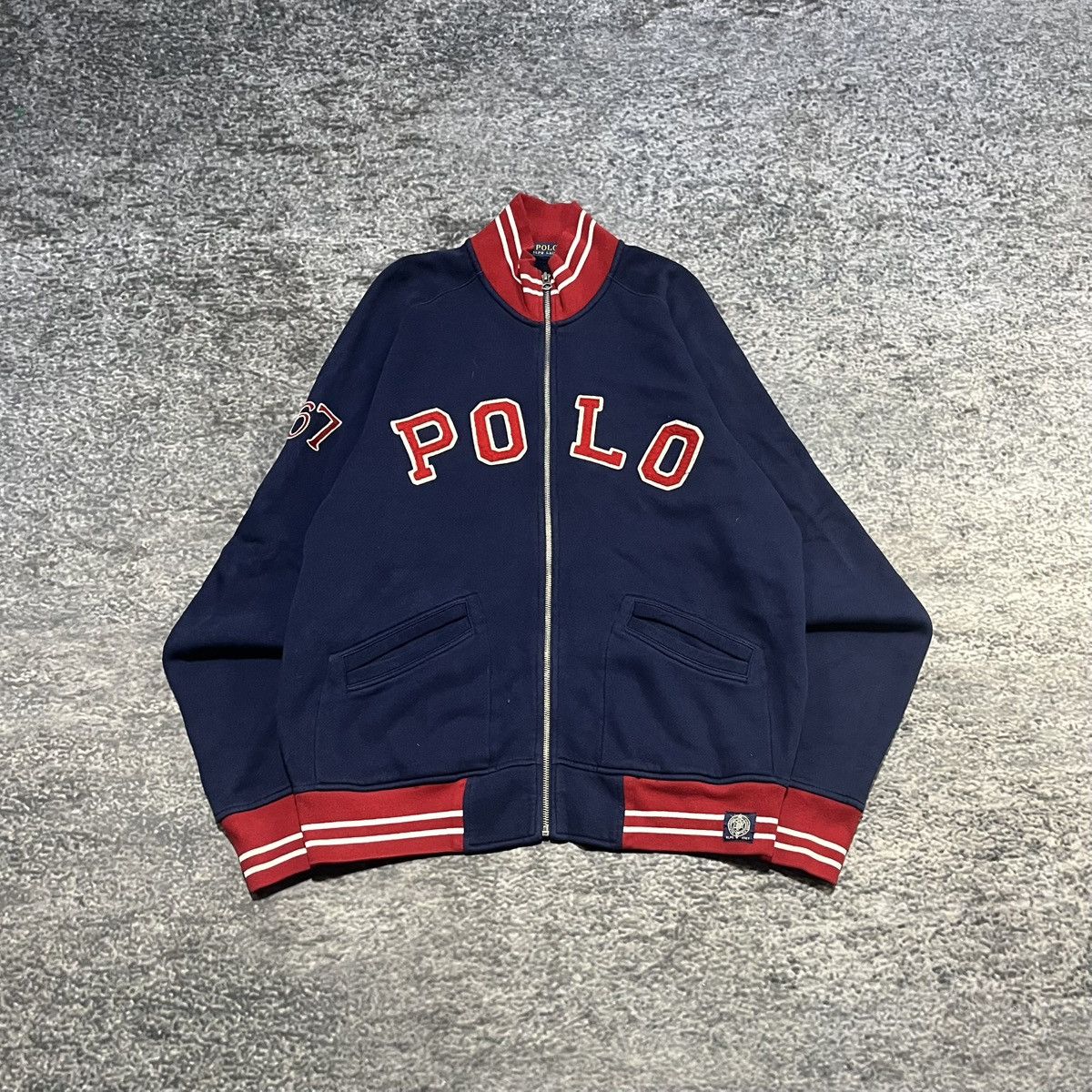 Polo Ralph Lauren Vintage Polo Ralph Lauren 67 Spellout Varsity Track Jacket Size US L / EU 52-54 / 3 - 1 Thumbnail