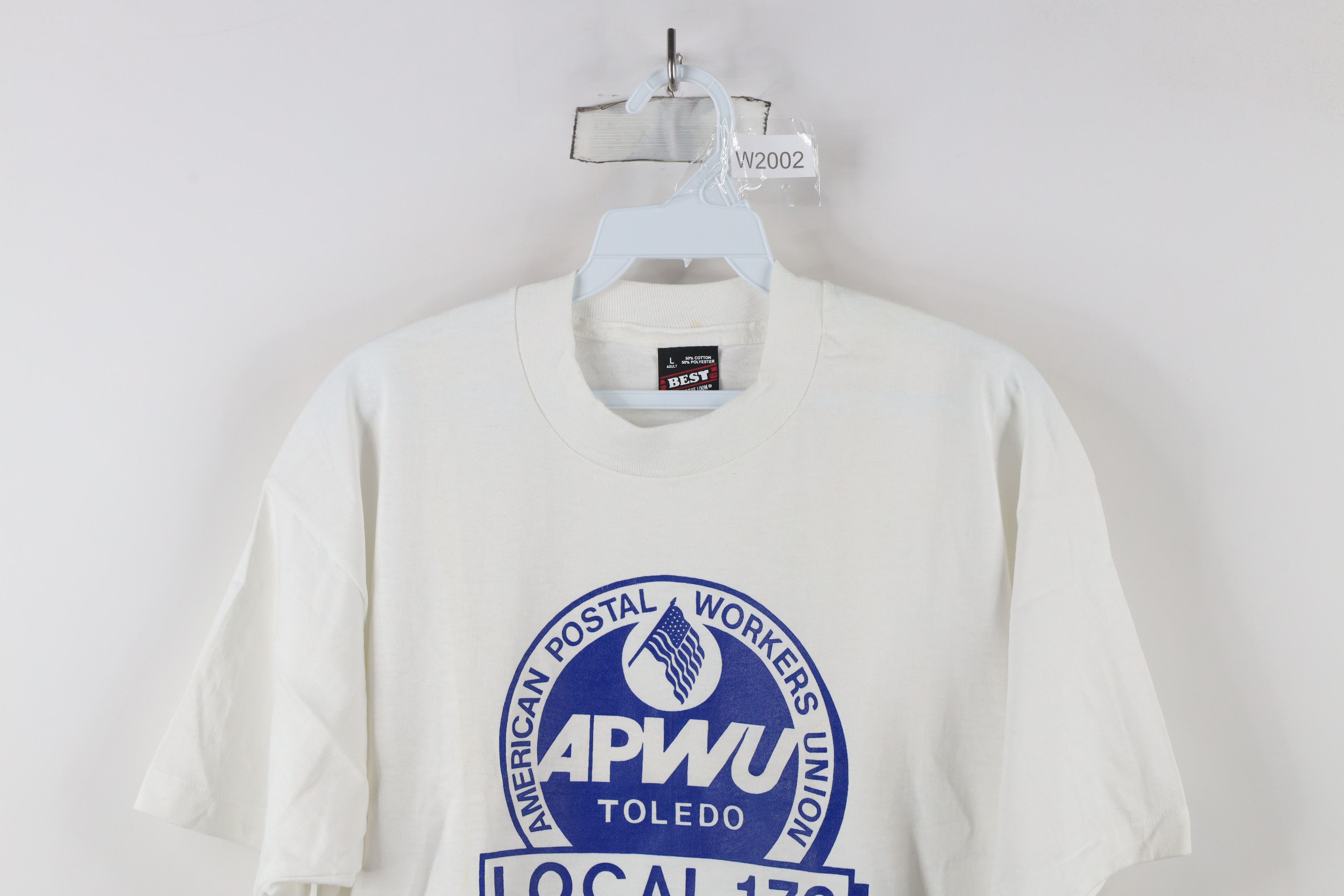 Vintage Vintage 90s Streetwear Workers Union T-Shirt White USA Size US L / EU 52-54 / 3 - 2 Thumbnail