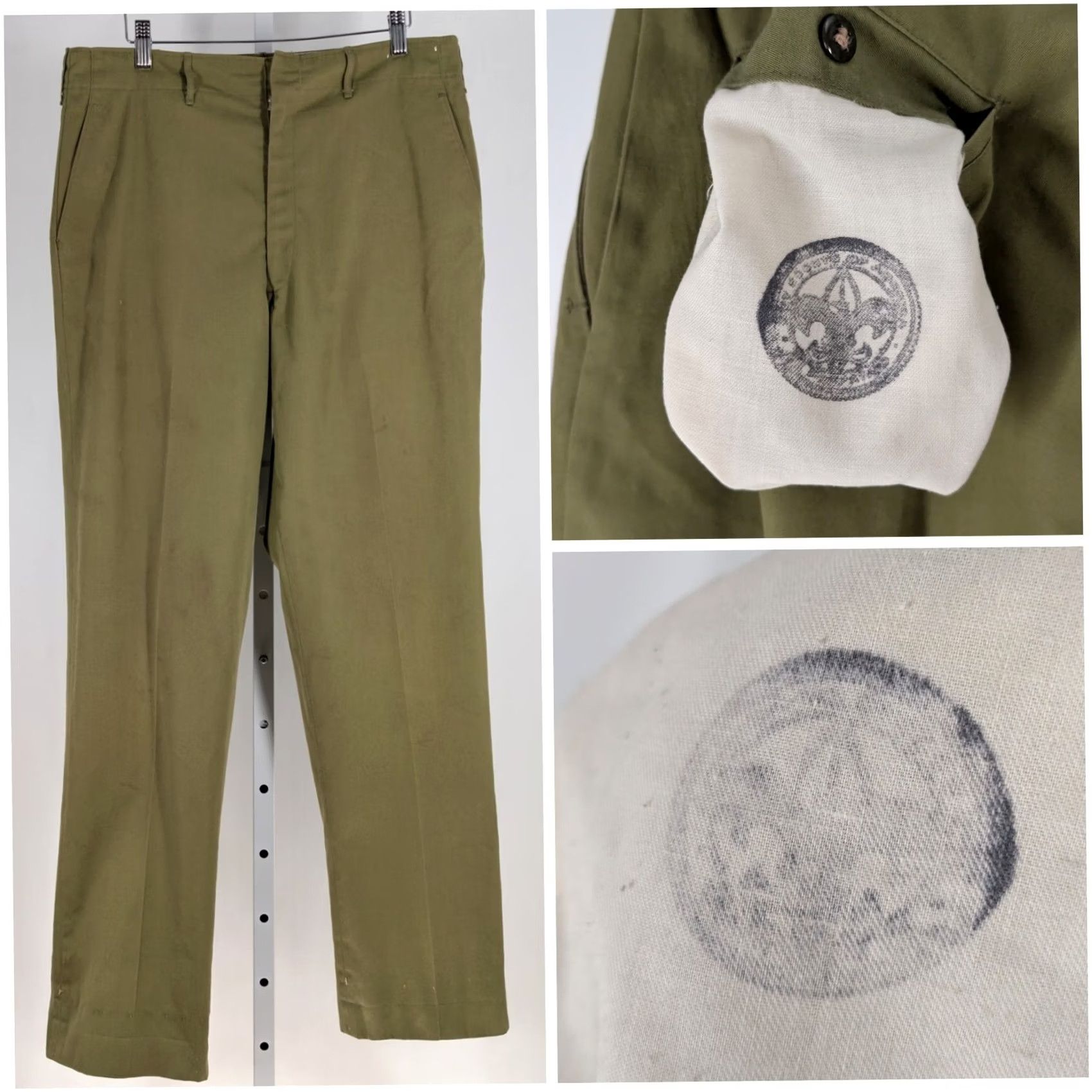 Vintage VINTAGE Boy Scouts Of America Uniform Pants Olive Green 34x32 Talon USA 1960s Military Workwear Surplus Menswear Outdoor Americana Size US 34 / EU 50 - 2 Thumbnail