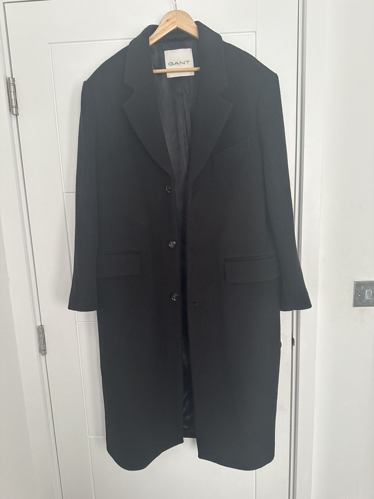 image of Gant 240 Mulberry Street Oversized Coat in Black, Men's (Size Medium)