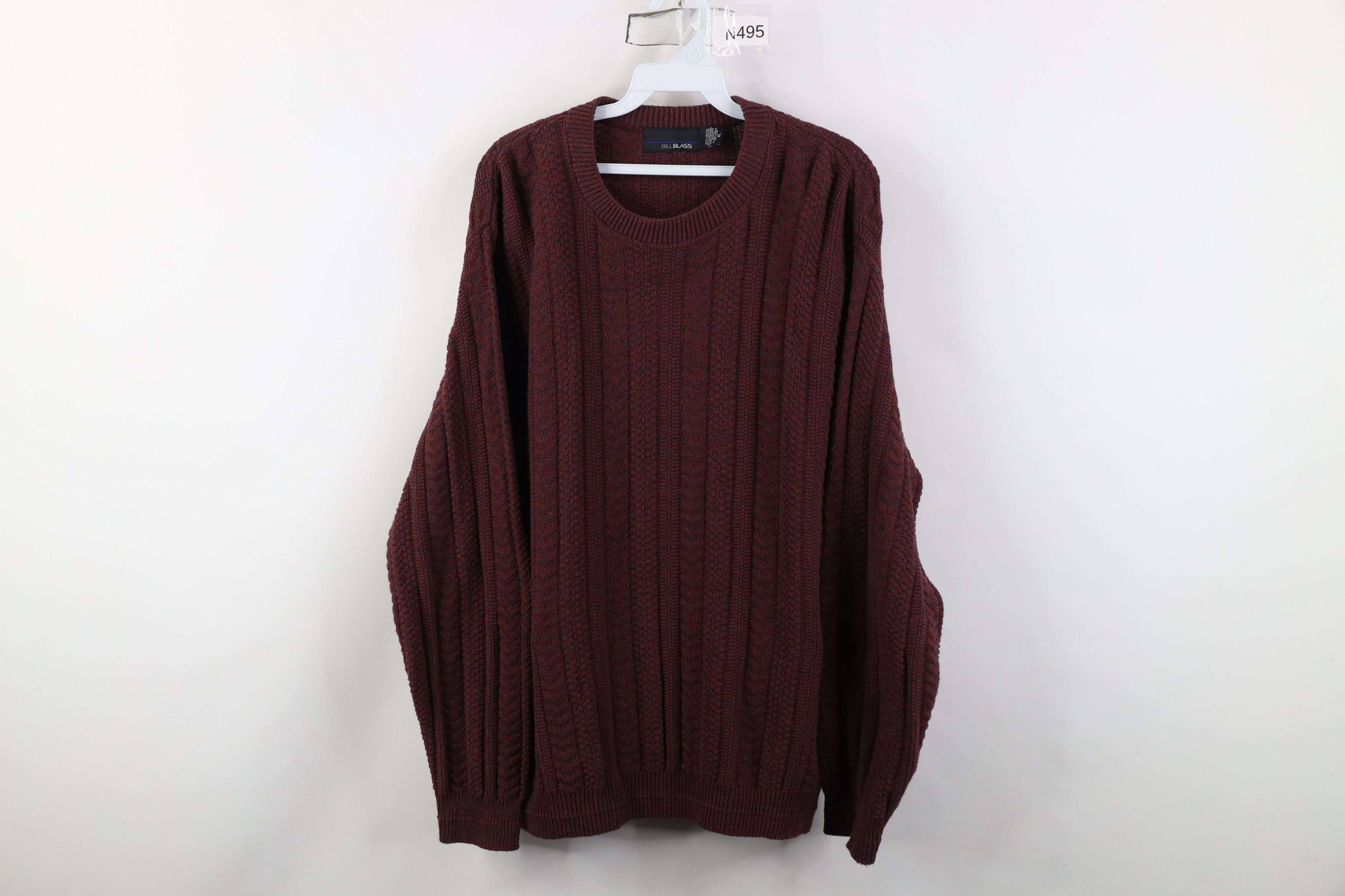 Vintage Vintage 90s Streetwear Chunky Knit Crewneck Sweater Red Size US XL / EU 56 / 4 - 1 Thumbnail