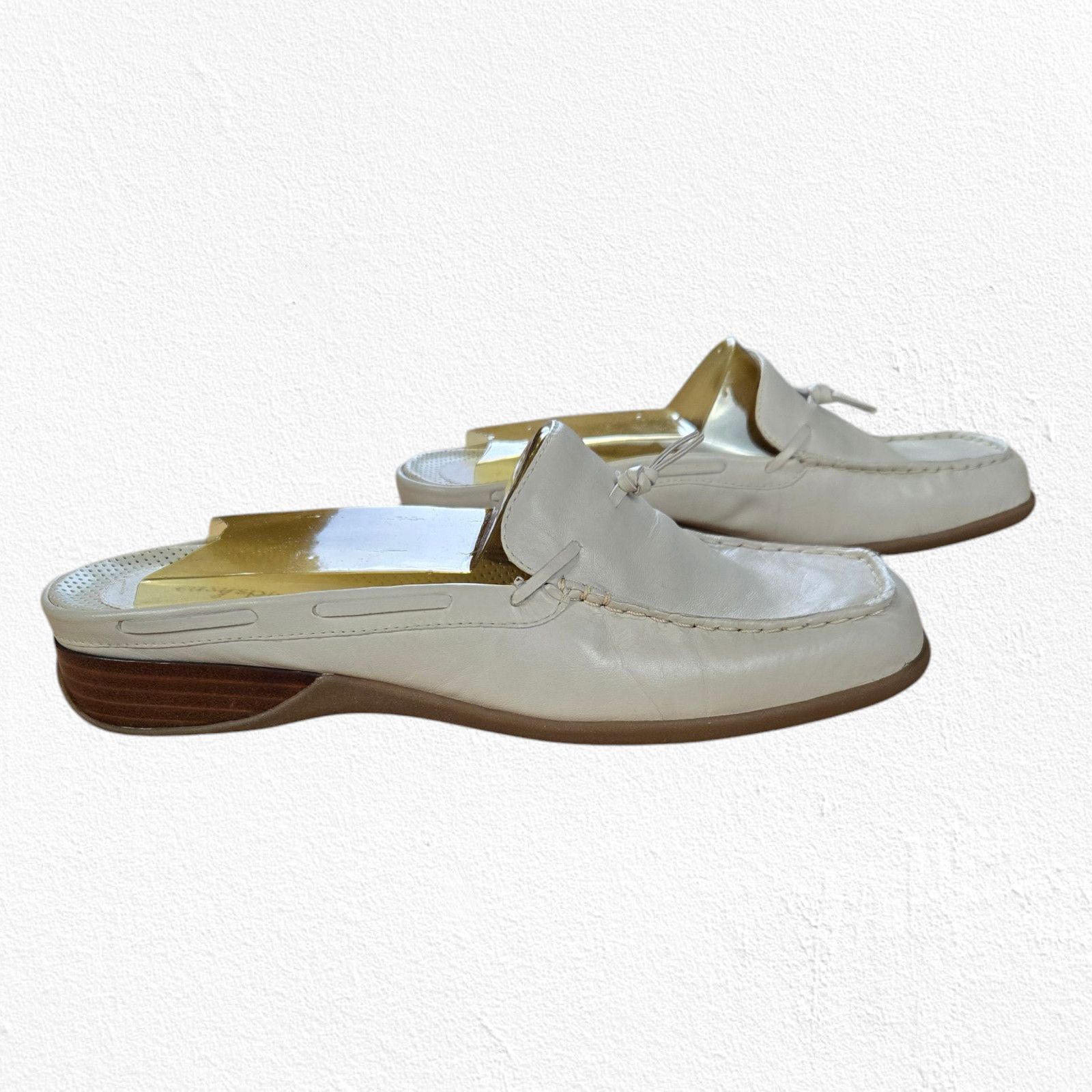 Other Y2K Natural Beige Slip On Square Toe Mule Loafer Size 9.5 Size US 9.5 / IT 39.5 - 2 Thumbnail