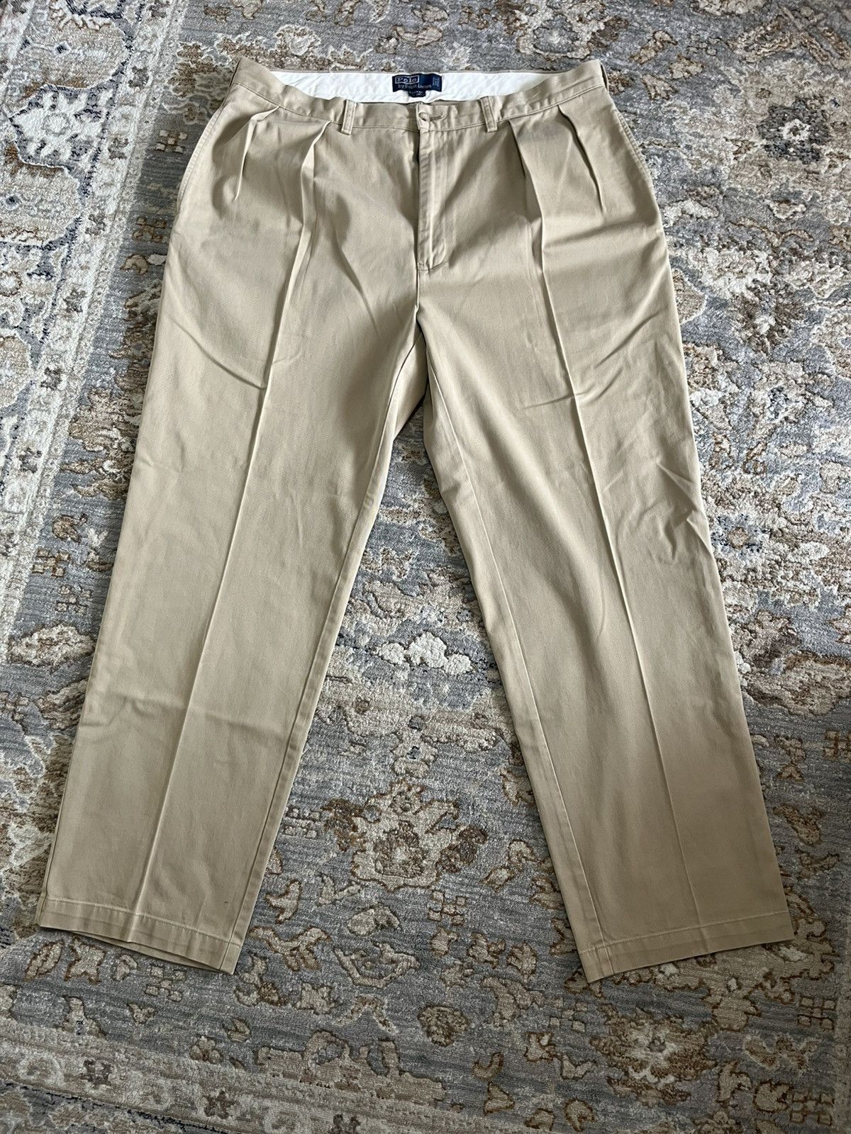 Polo Ralph Lauren POLO RALPH LAUREN COTTON PLEATED CHINO PANT 38x32 Size US 38 / EU 54 - 1 Thumbnail